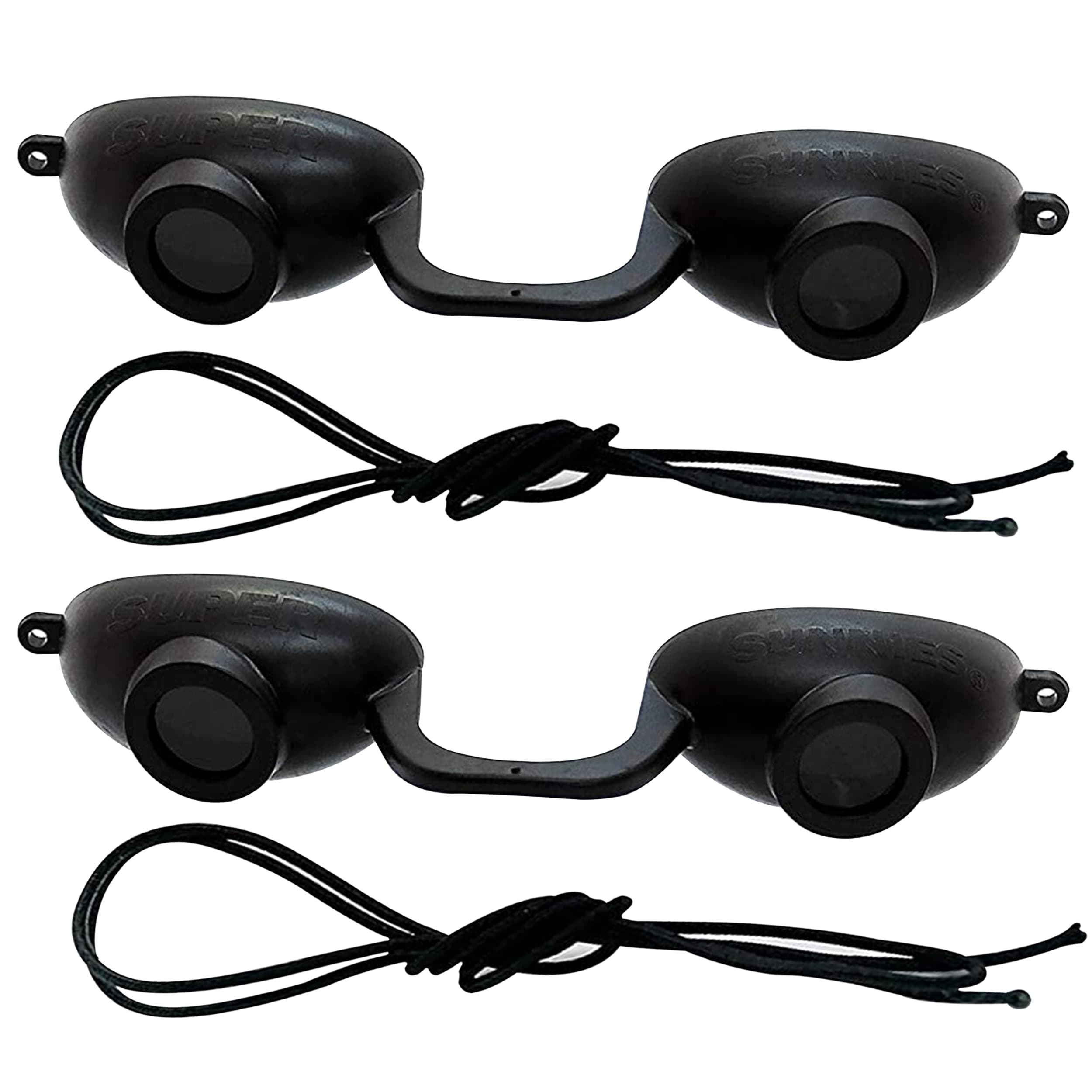 Super Sunnies 2 pack EVO FLEX Flexible Tanning Bed Goggles Eye Protection UV Glasses (Black)