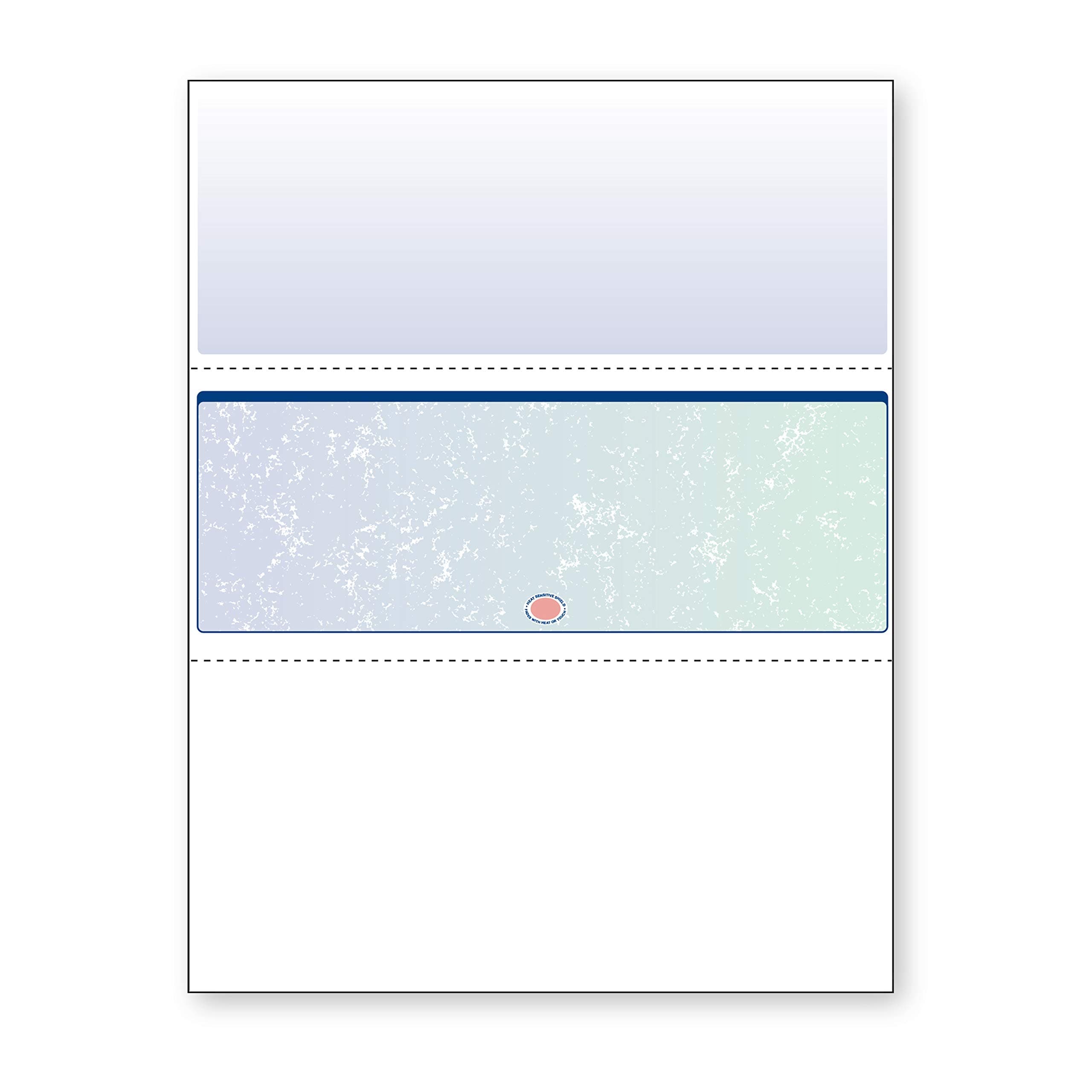 DocuGard Blue/Green Prismatic Middle Check, 8.5 x 11 Inches, 24 lb, 500 Sheets, 1 Check Per Sheet (04535)