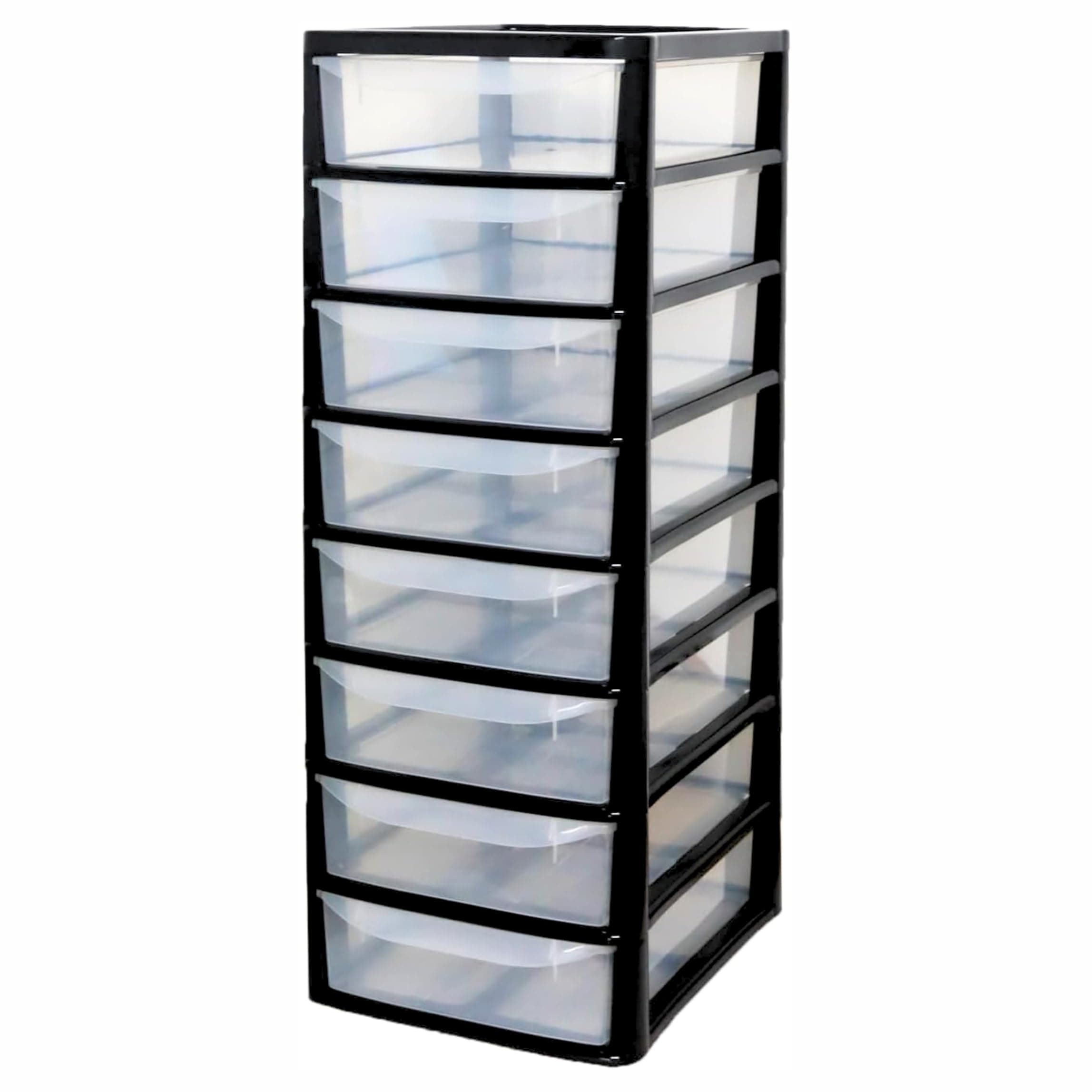 8 Drawer Plastic Storage Organizer tower unit | A4 Storage Drawers for Desktop Table Small | Chest of Drawer Bedroom Small Cosmetics Stationary Organizer for Table Storage Solution 8 Tier