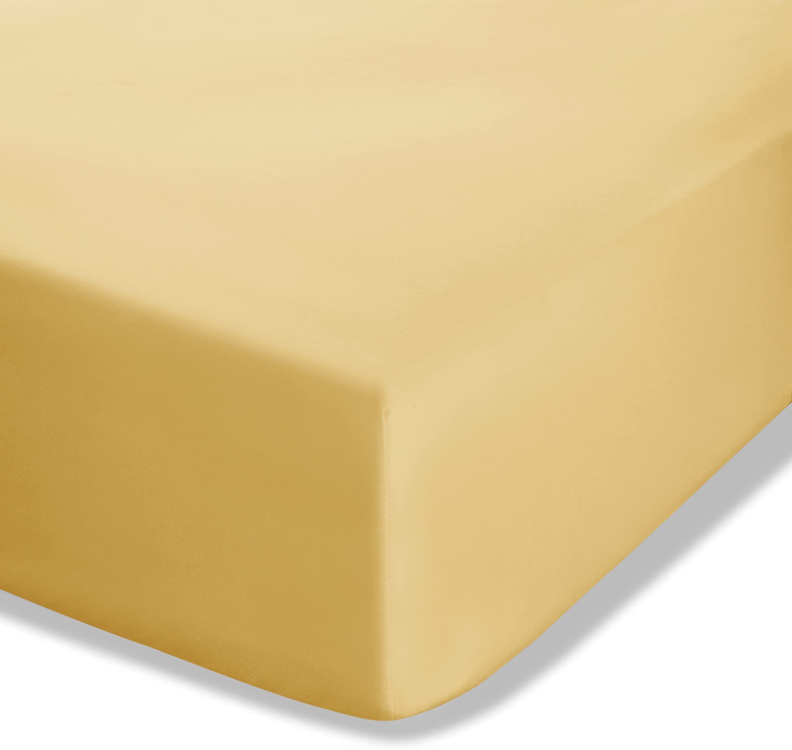 Catherine Lansfield Easy Iron Percale Double Fitted Sheet Ochre