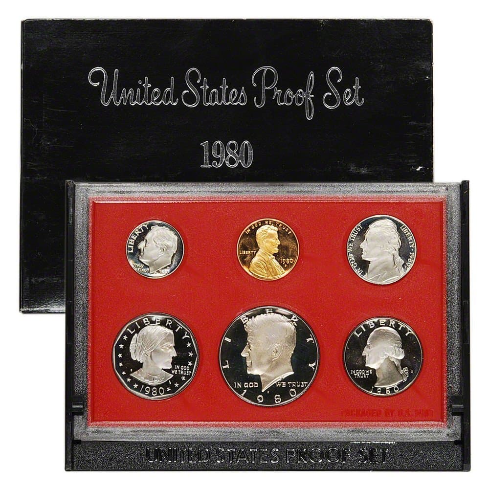 1980 S US Mint 6-piece Proof Set with SBA Dollar OGP Proof … - Seller DCAM