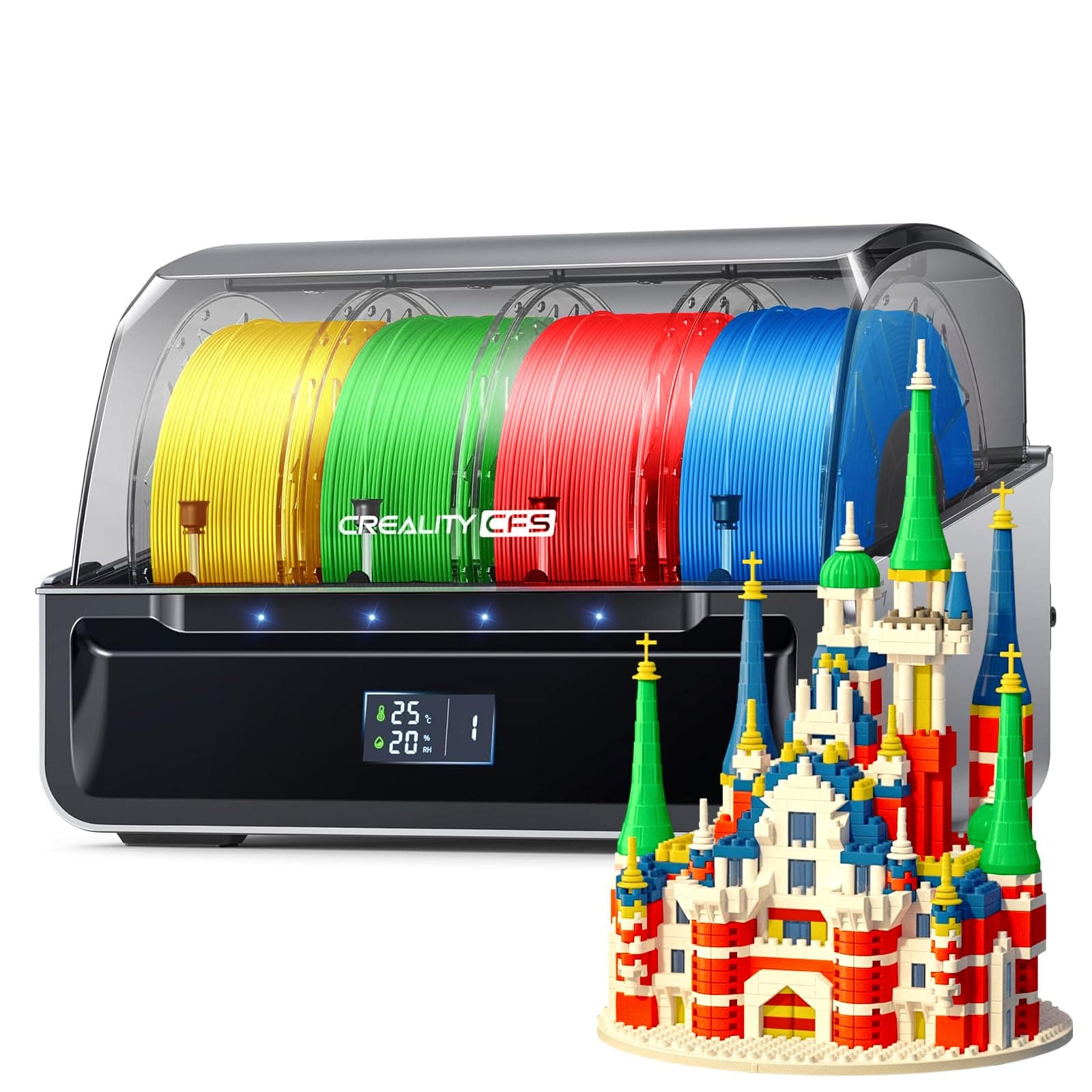 Official Creality CFS, Multicolor 3D Printer Filament System, Anti-Moisture Filament Storage, Supports 16 Color Printing for K2 Series/K1 Series CFS Upgrade Kit/K1 MAX/K1 SE/K1C/Hi