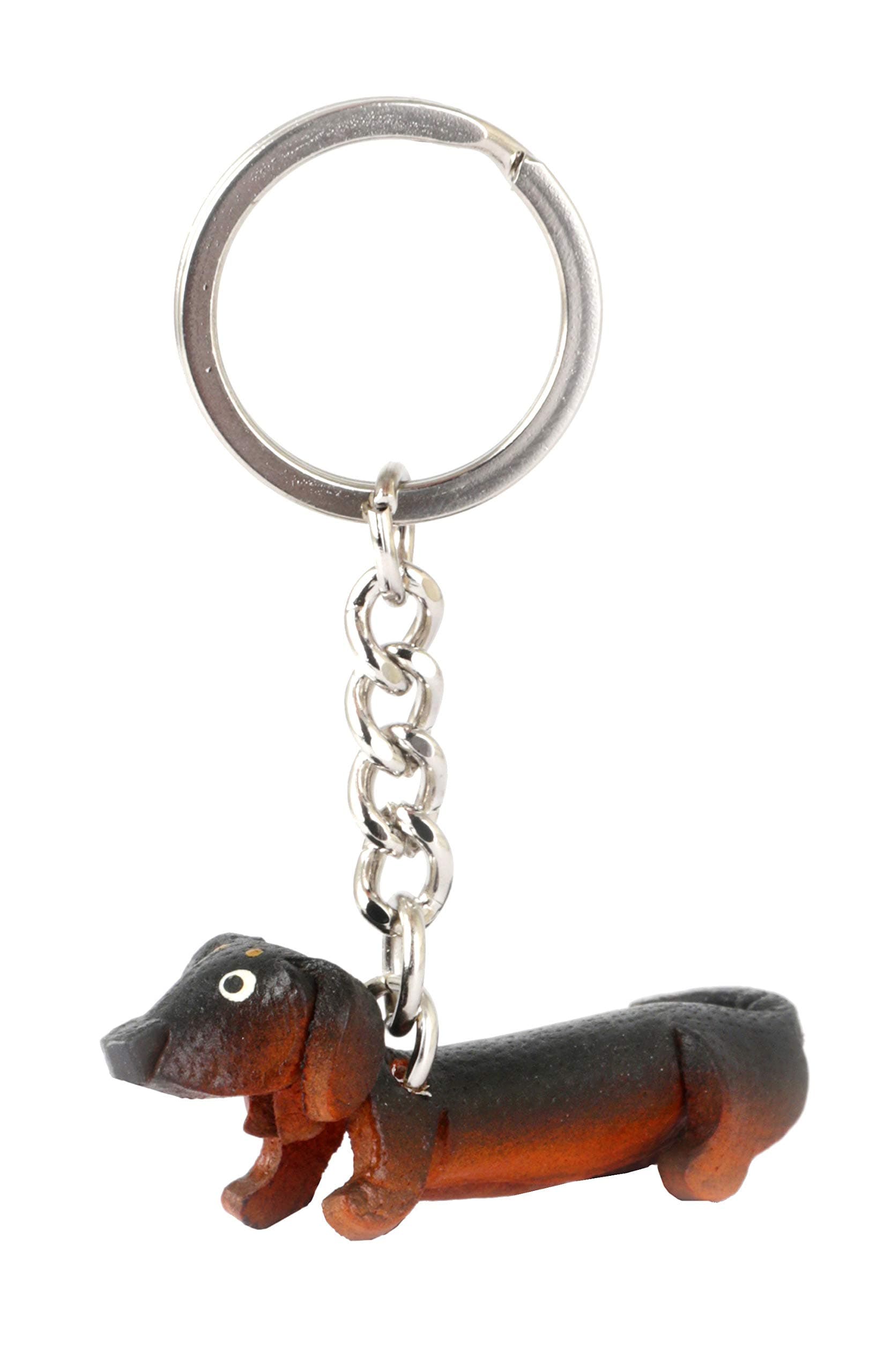 MONKIMAU Leather Keyring Dachshund Dog