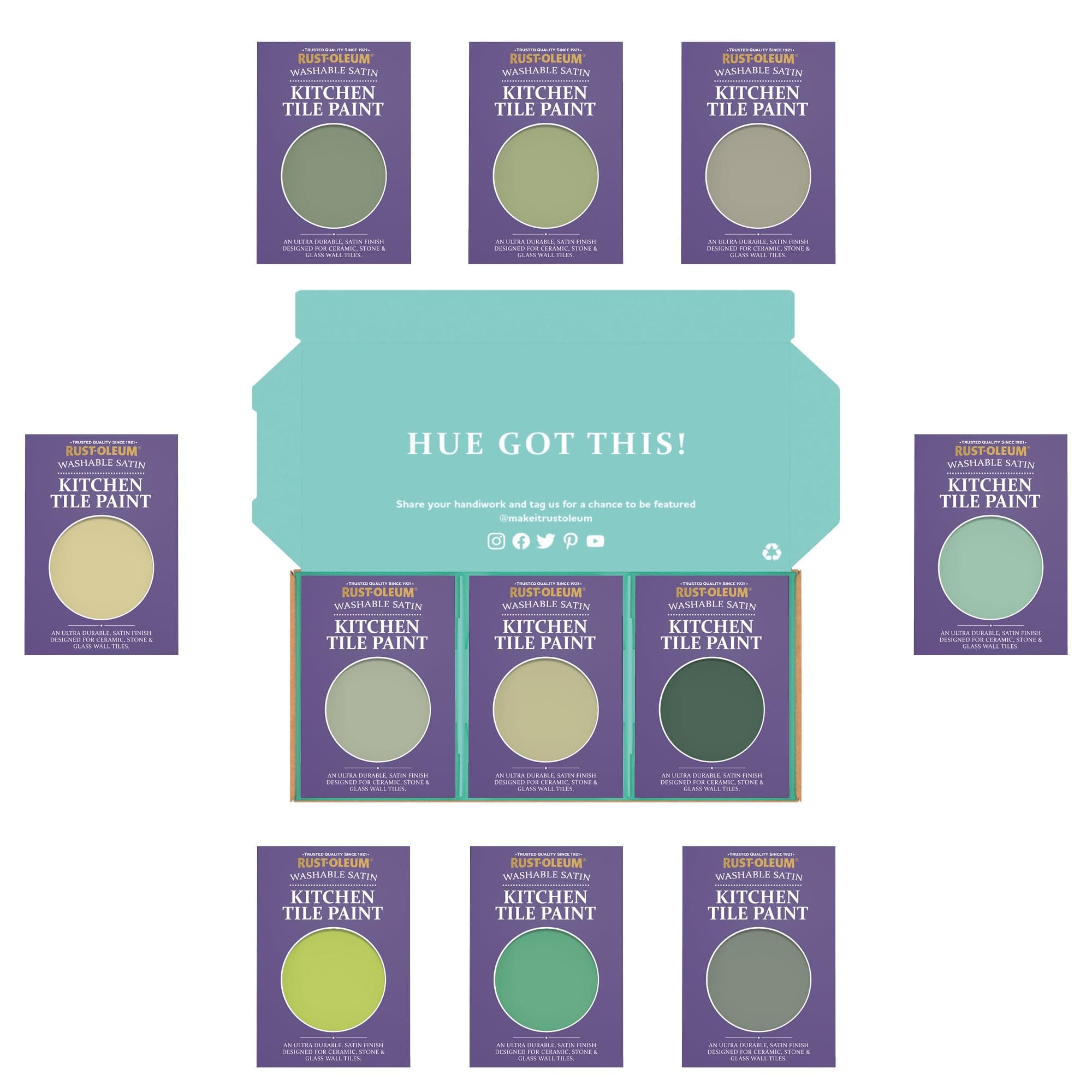 Rust-Oleum Kitchen Wall Tile Paint in Satin Finish – Rich Greens Tester Box