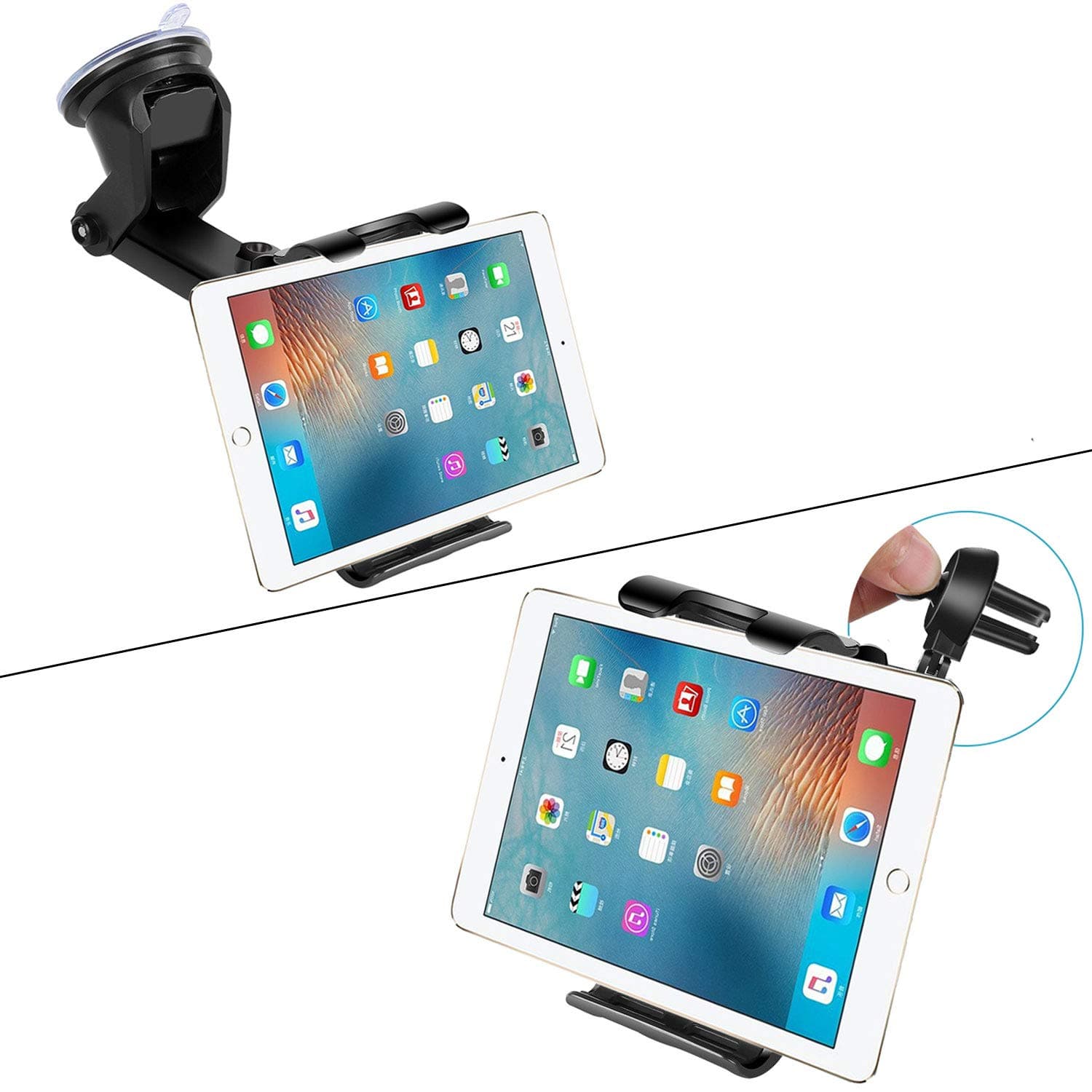 SincereFlyCar Mount, 7-10.5inch Tablet & 4.5-6.5inch Phone Holder, Portable Electronic Device Mount
