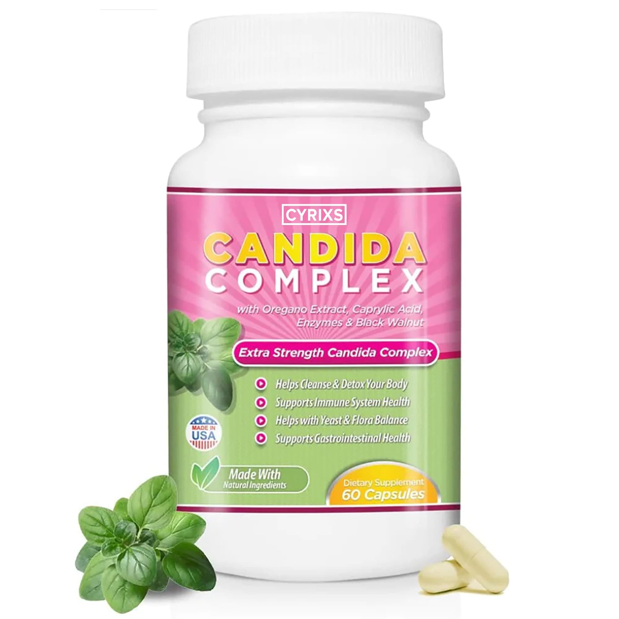 Candida Complex | Boost Your Immune System | All Natural Gut Cleanse with Herbs, Antifungals, Enzymes and Probiotics | Eliminates Candida | Prevents Reoccurrence