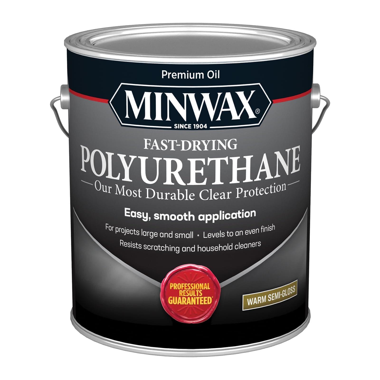 Minwax Fast Drying Polyurethane Protective Wood Finish, Clear Semi-Gloss, 1 Gallon