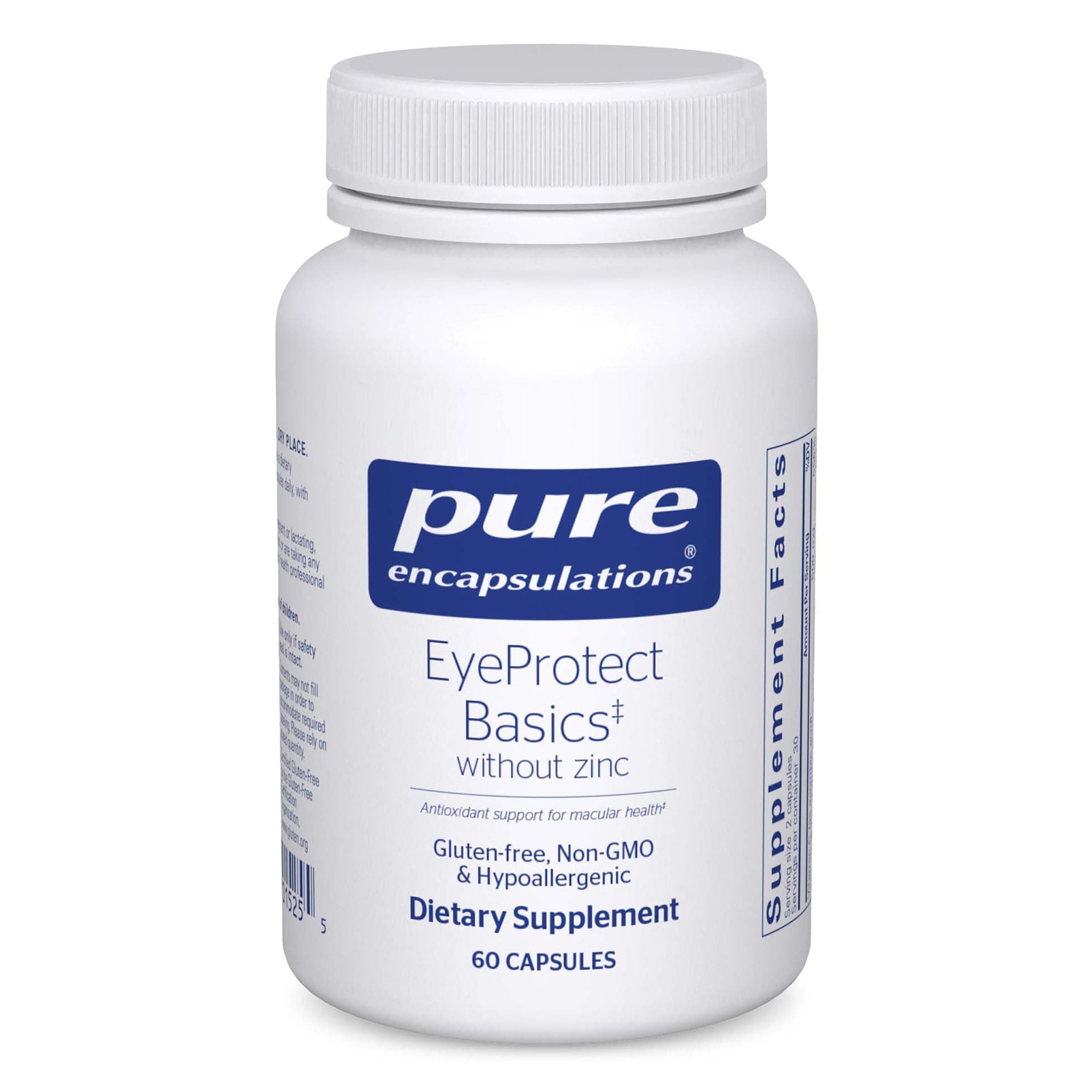 EyeProtect Basics Without Zinc | Key Antioxidant Support for Eye Health | 60 Capsules