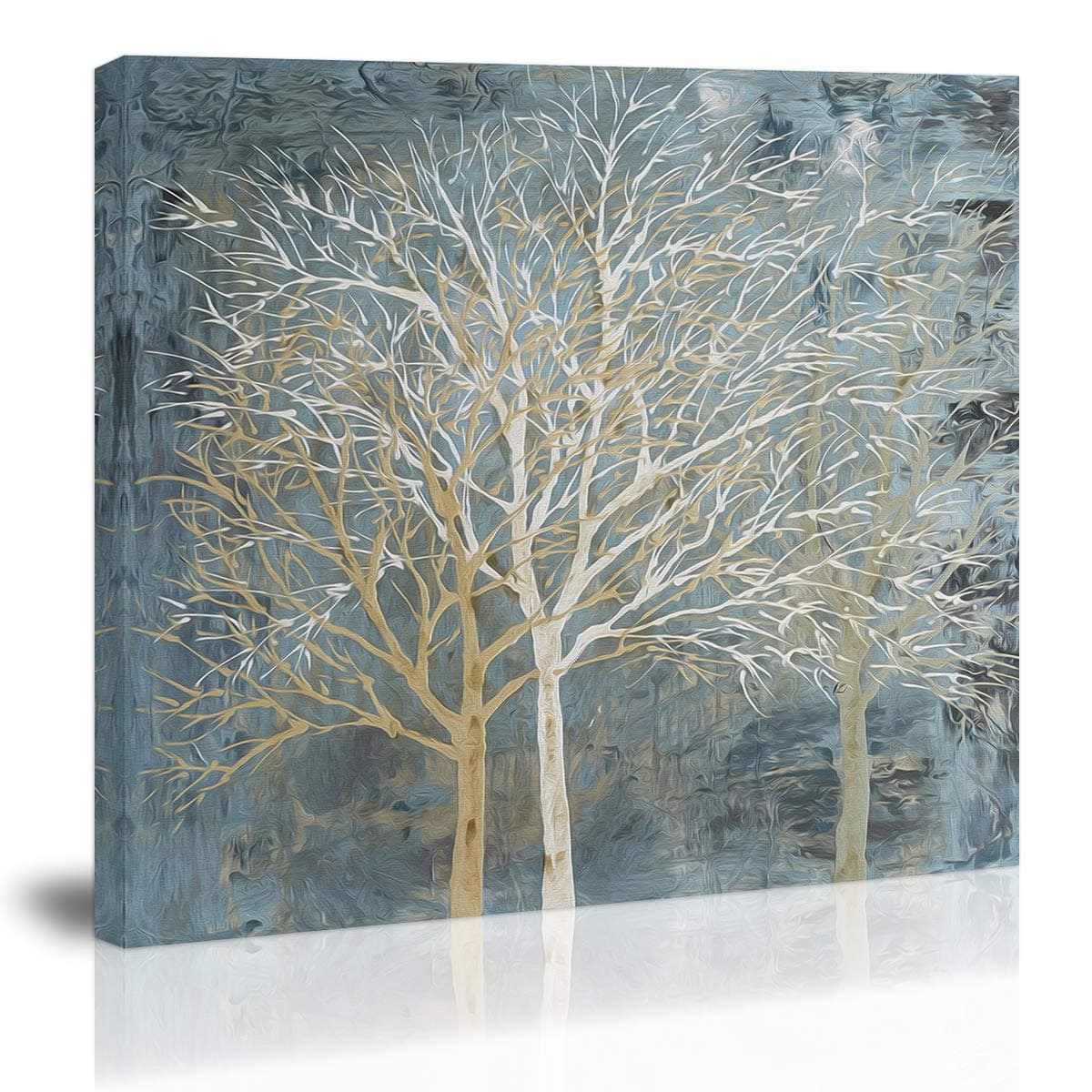 Tree Wall Art Navy Blue Abstract Tree Canvas Painting Prints Pictures Artwork Home Decor for Kitchen Living Room Dining Room