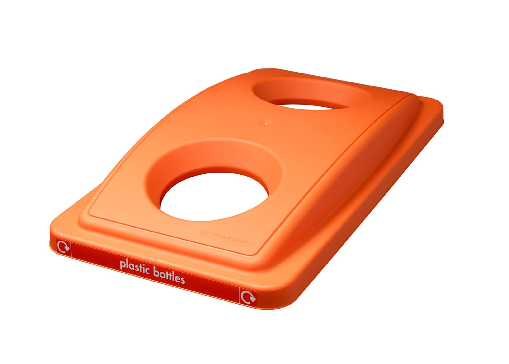 RTS Home Accents EcoSort System Poly Recycling Bin Lid, "Plastic Bottles", Warm Red