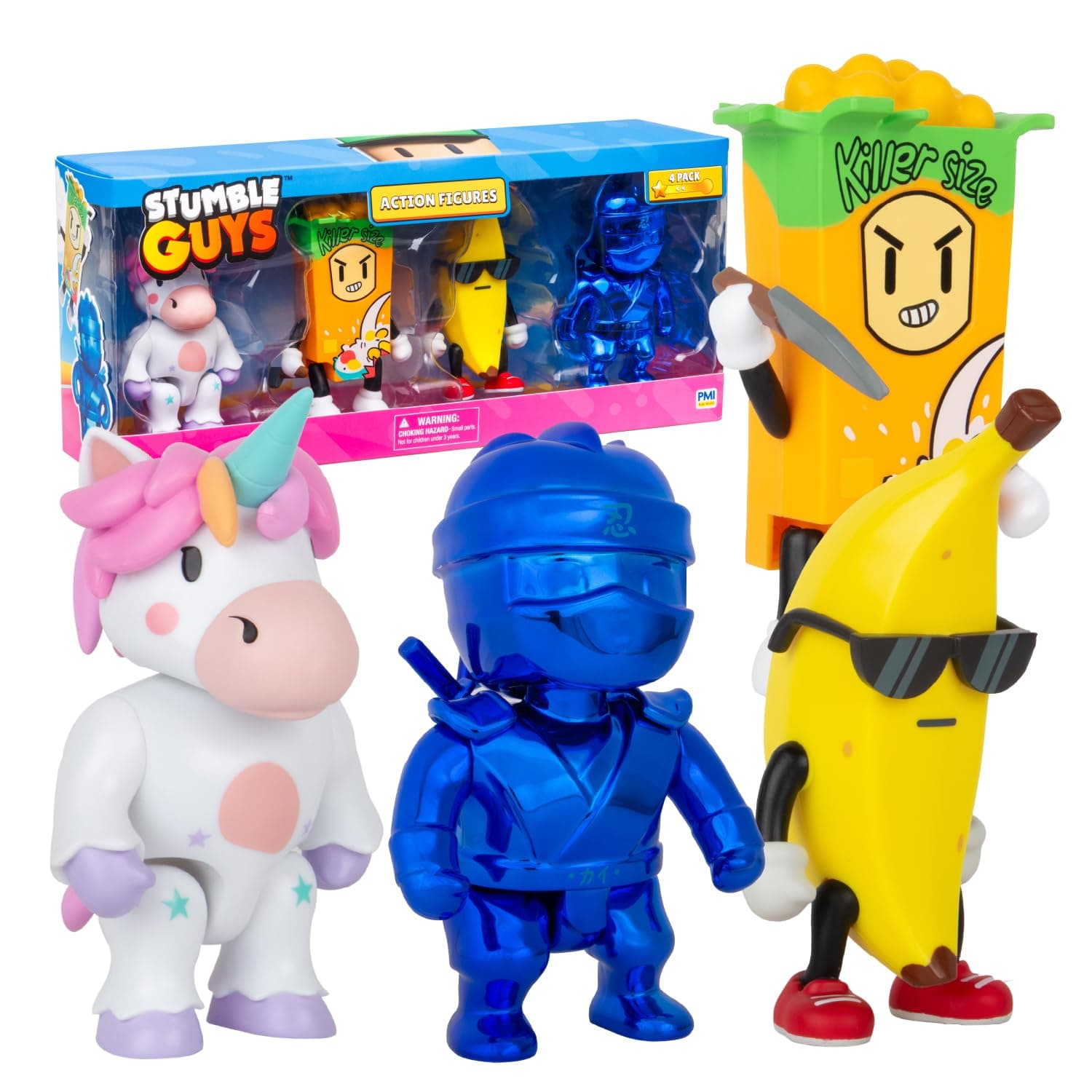 Official Stumble Guys Ultimate Action Figures Collection - Complete 4-Pack Set, 4.5" Collectible Characters, Full Series for Fans & Collectors - All Your Favorite Heroes Included