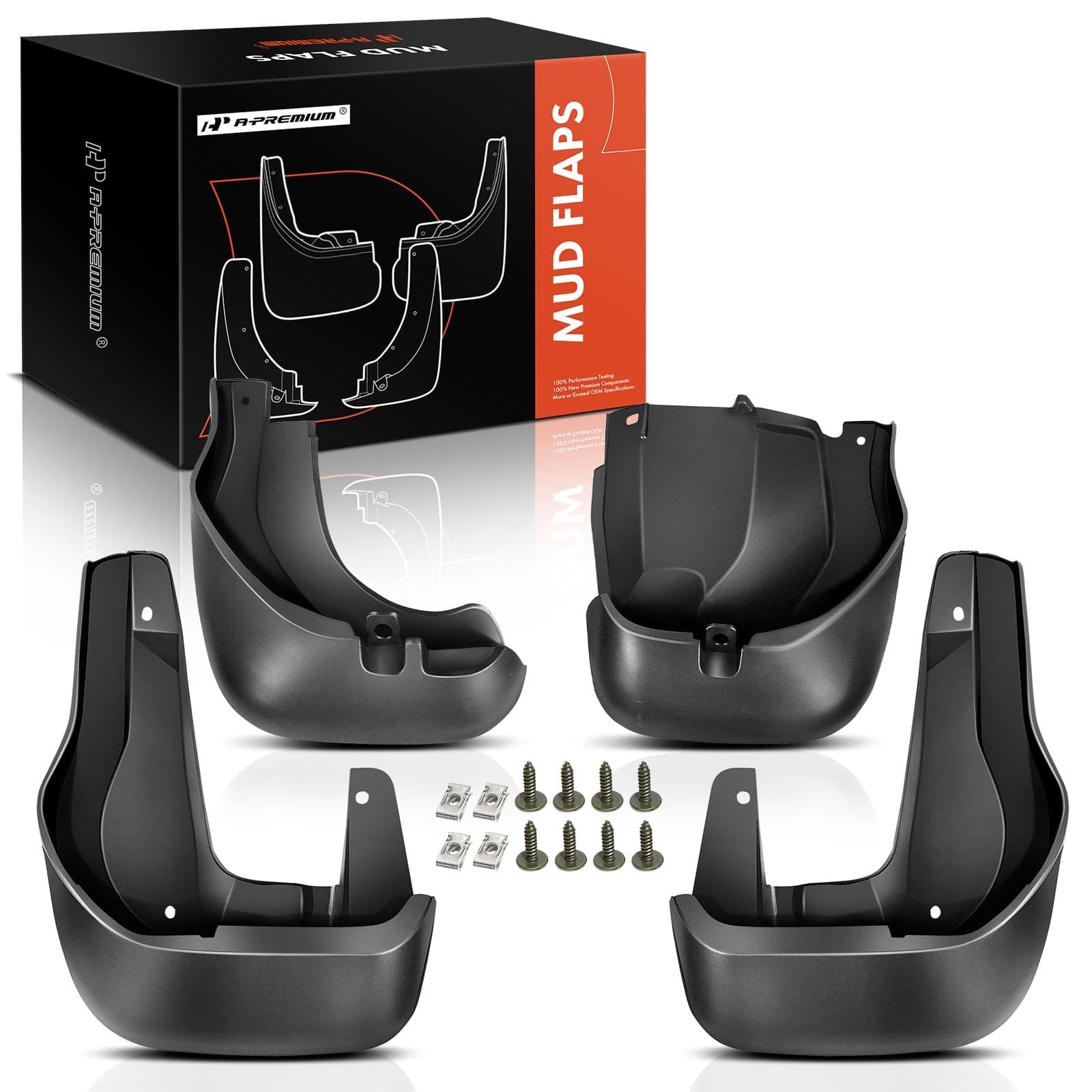 Set of 4PCS Mud Flaps Splash Guards Mudguards Mudflaps with Hardware Kits Accessory Compatible with Honda CR-V 2012-2016, 2.4L, Black Color, Front LH RH and Rear LH RH