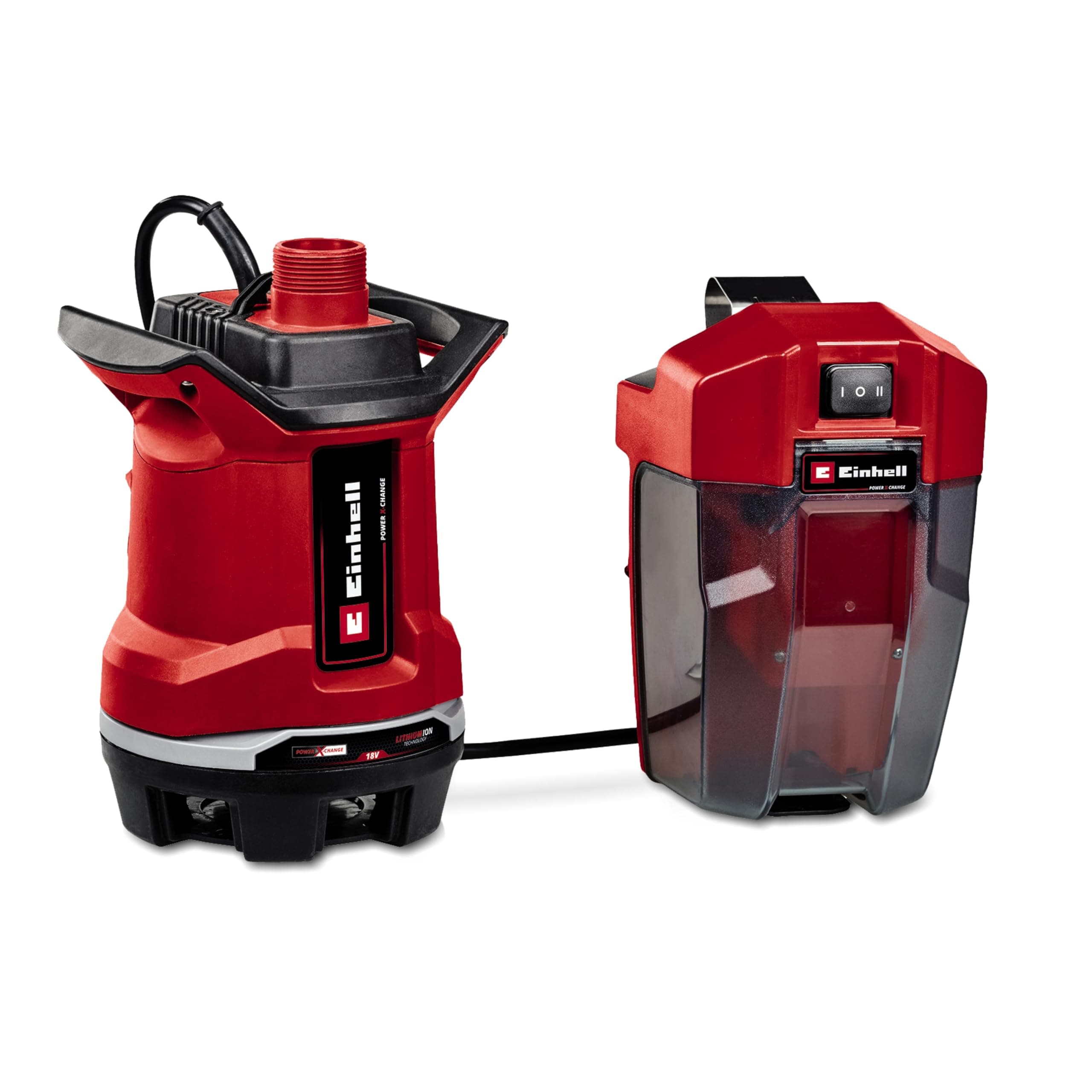 Power X-Change 18V Cordless Clean/Dirty Water Pump - 7500 l/h, Battery Powered Submersible Pump to Drain Floods, Empty Hot Tubs and Pools - GE-DP 18/25 Li Solo (Battery Not Included)