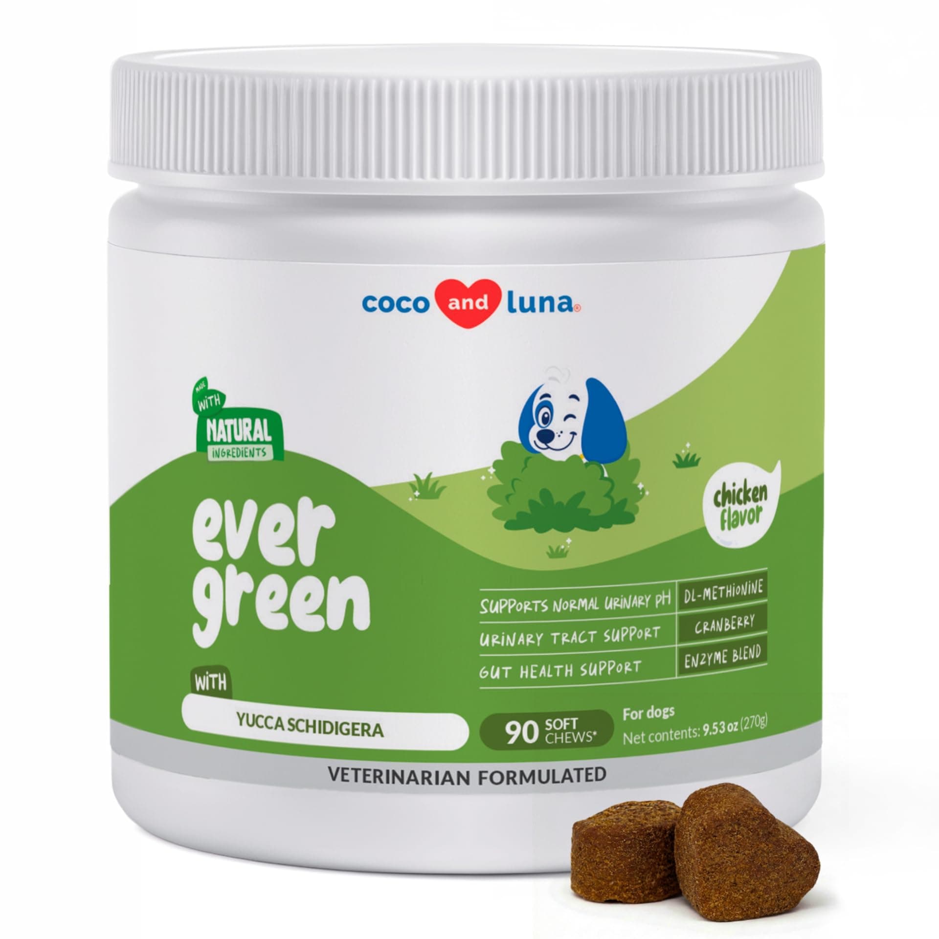Grass Burn Spot Soft Chews - Pee Grass Spot Saver Caused by Dog Urine - Dog Urine Neutralizer for Lawn, with Canine Enzyme Blend, Probiotics, and Cranberry.