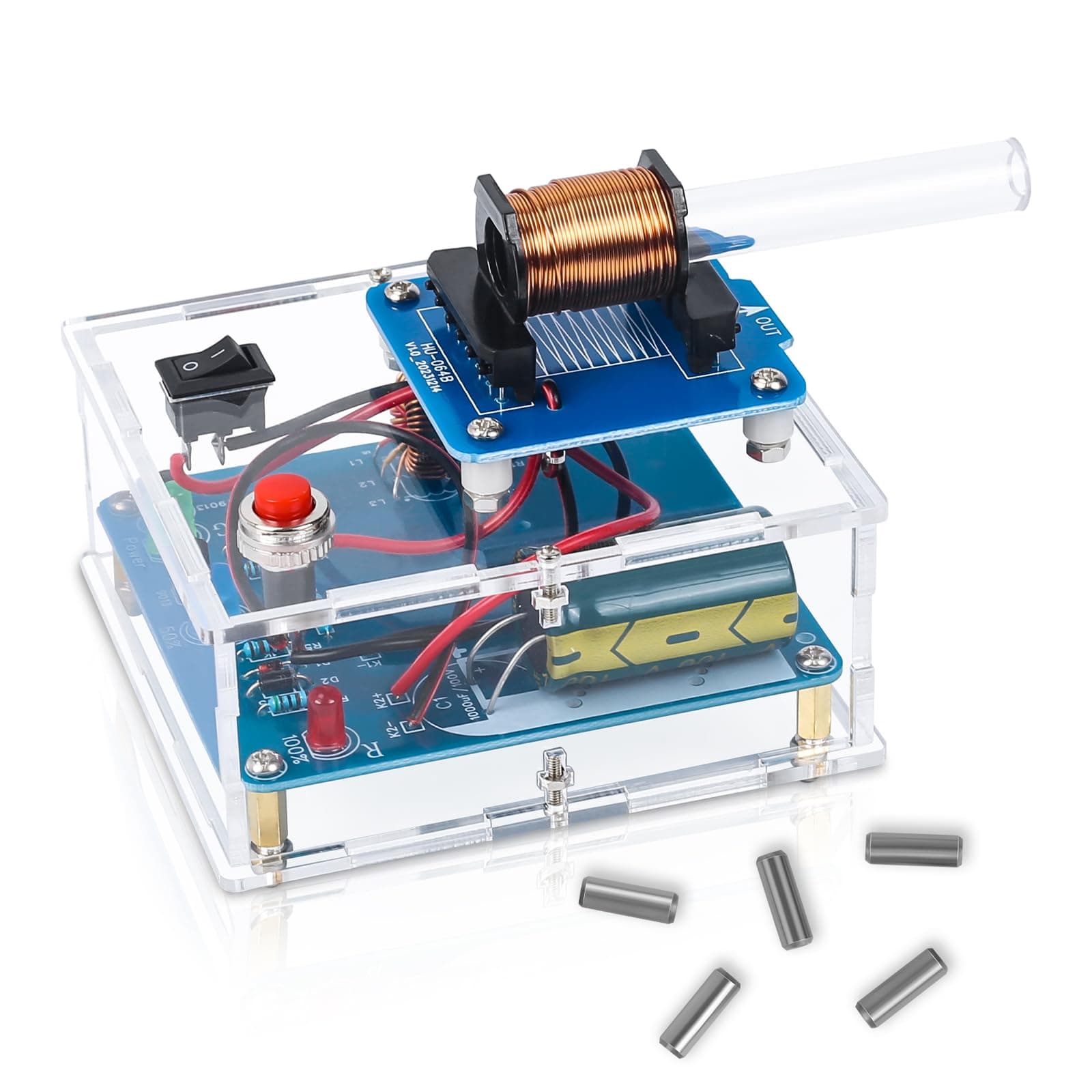 MiOYOOW Electric Magnetic Transmitter Soldering Practice Kit, STEM Educational Electronics Soldering Projects for School Leaning, DIY Mini Shooting Game Kit for 15+ Years Old