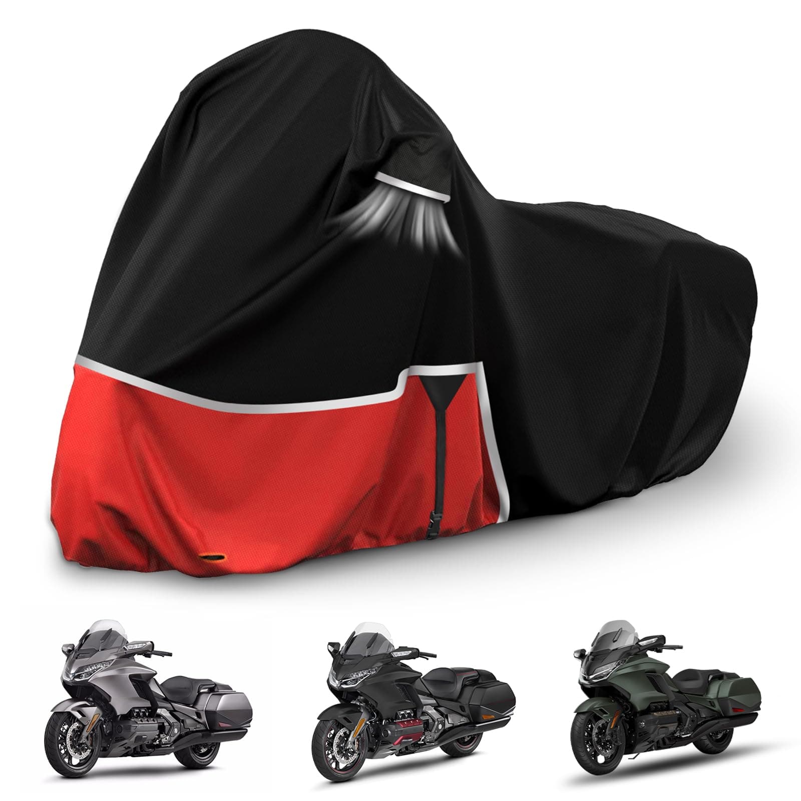 Waterproof Motorcycle Cover Replace for Honda Goldwing Without Trunk Models, 420D Oxford Cloth Motorcycle Cover for Snow Rain Dust Protection