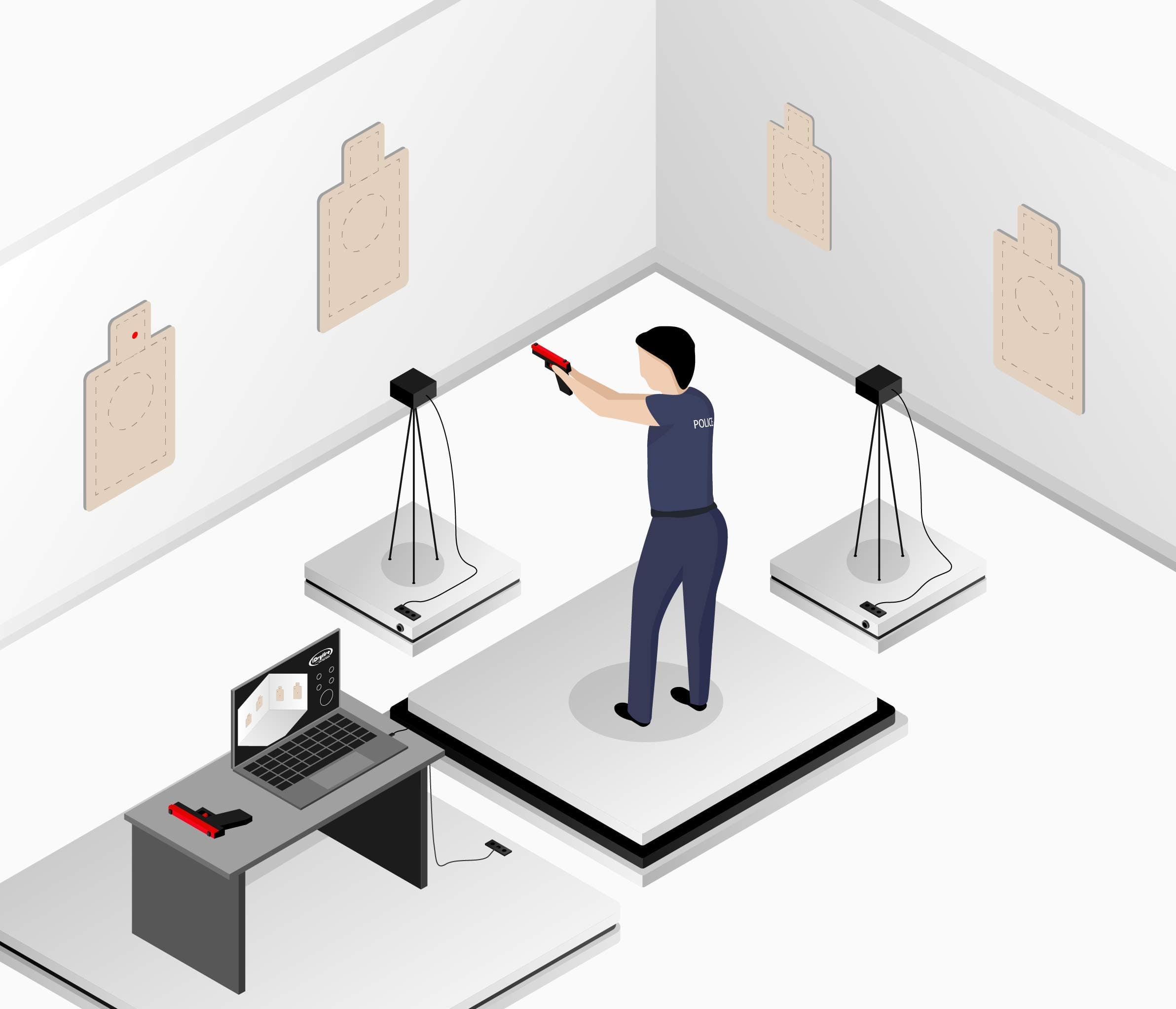 Pro Camera Dry Fire Training System for Mac & PC | Works with Any Caliber Training Cartridge | Safe Dynamic Indoor Target Practice Dry Fire Firearm Accessories - Red/Green