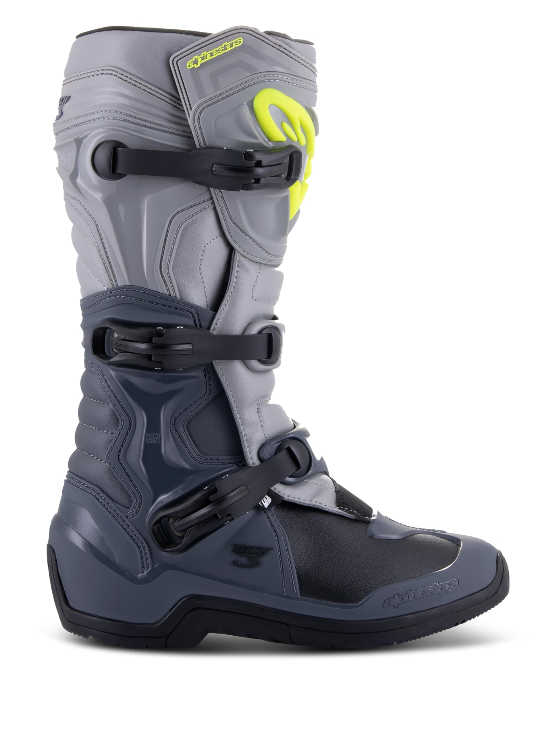 Alpinestars Tech 3 Motocross Boots (Dark Grey/Light Grey/Black, 9)