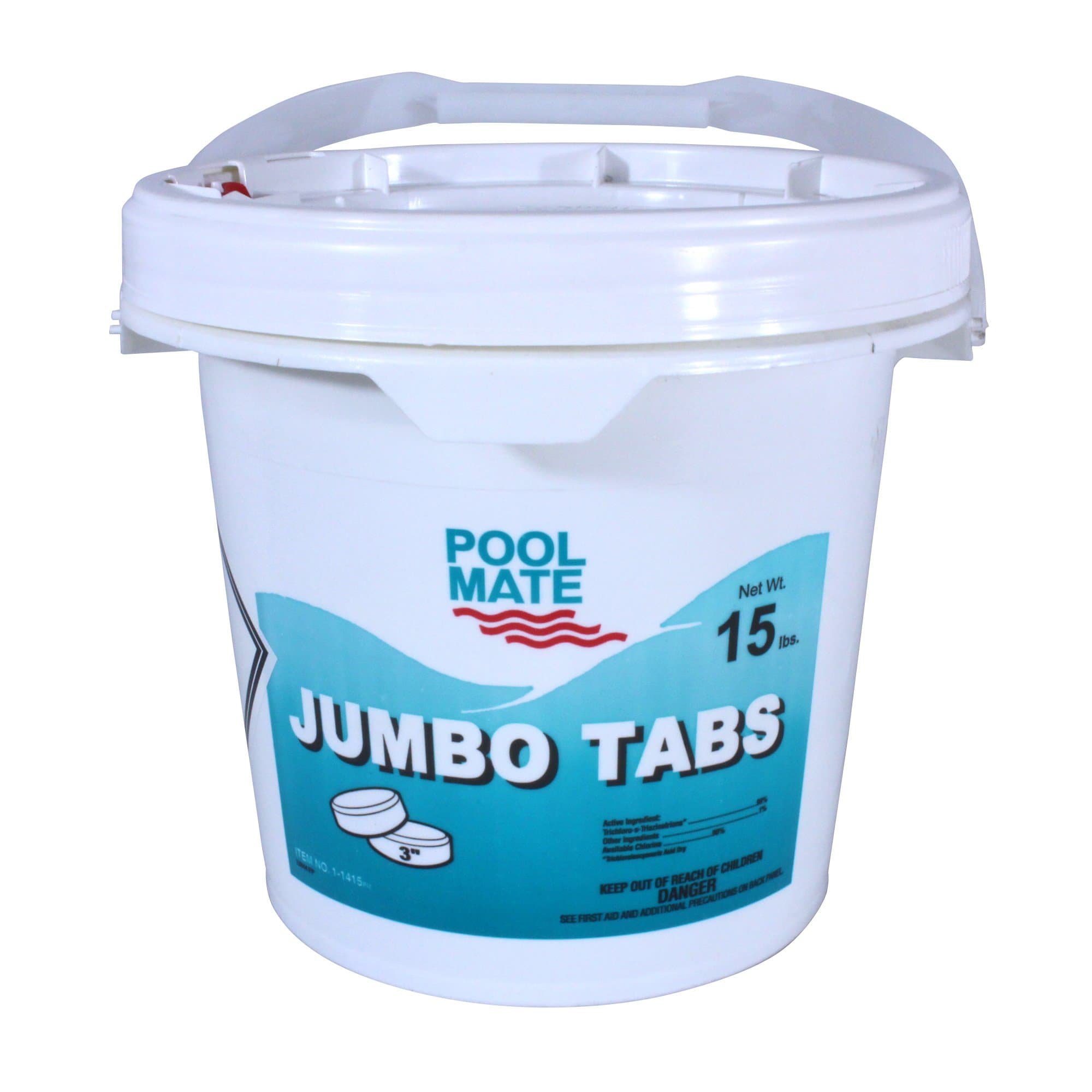 Pool Mate 15-Pounds Premium Slow-Dissolving Jumbo Tabs, Chlorine Tablets 3 Inch, Made in USA