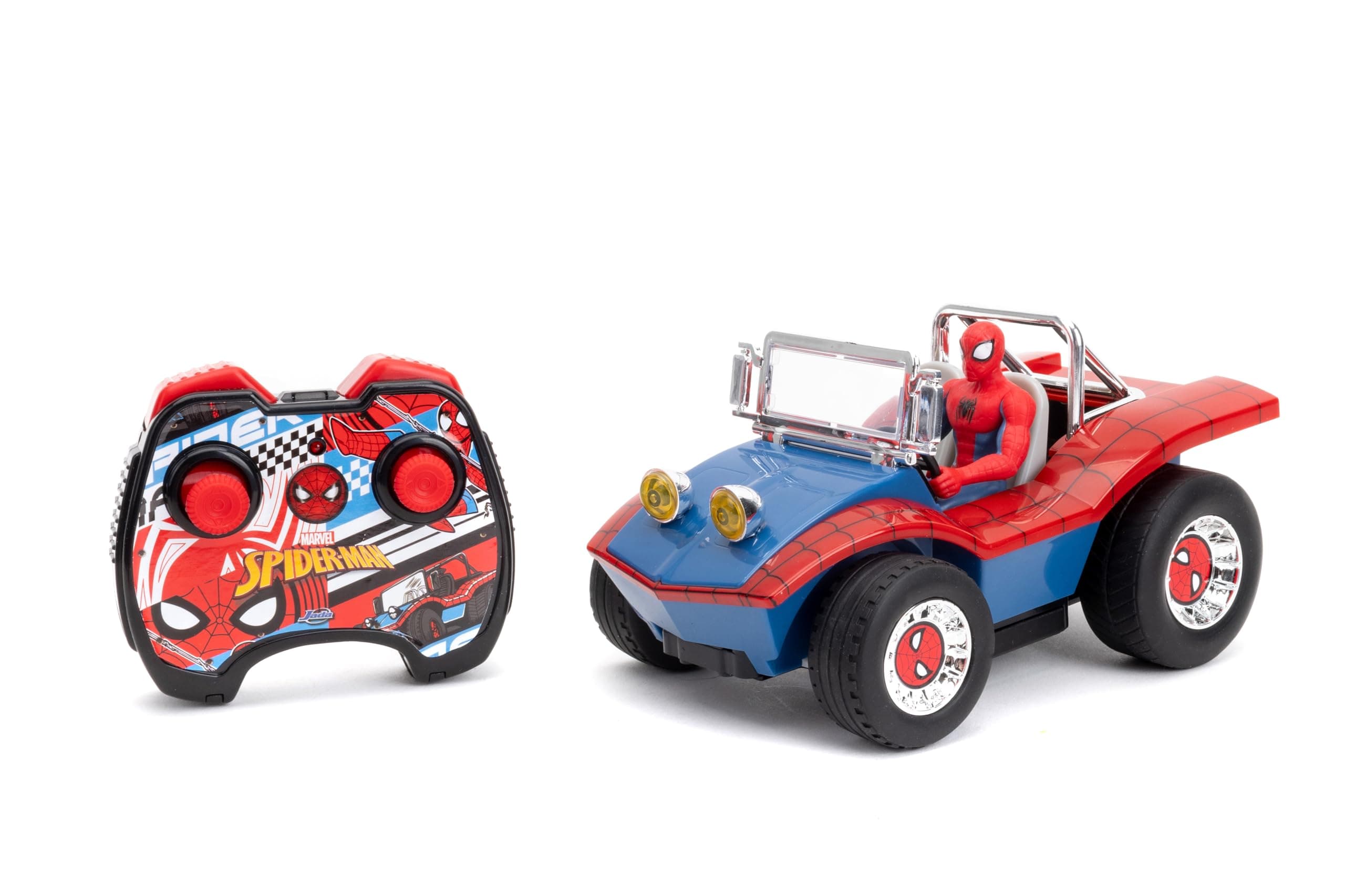 Jada Marvel 1:24 Spider-Man Buggy RC Radio Control Cars, Toys for Kids and Adults