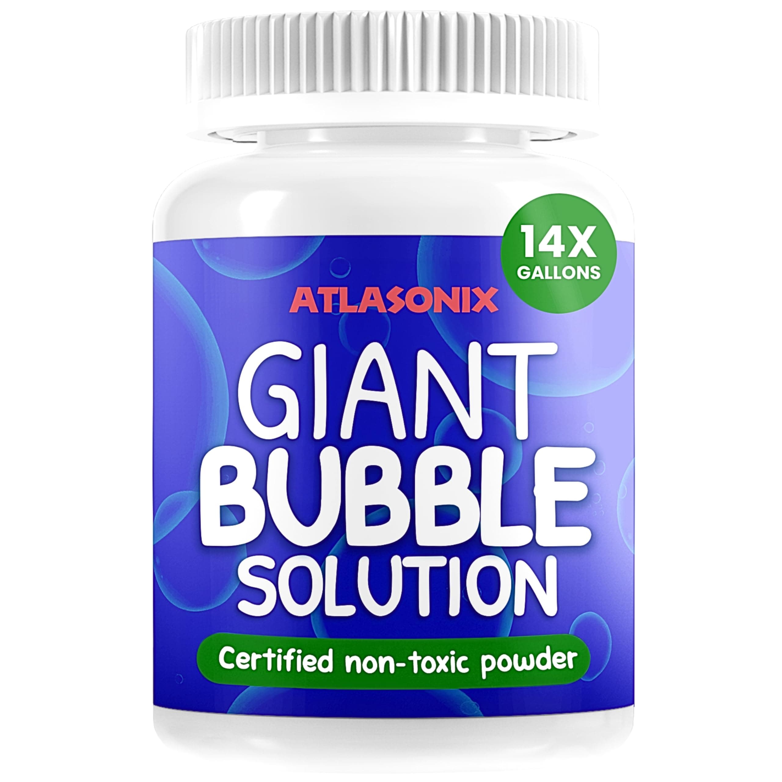 Atlasonix Giant Bubble Solution - Giant Bubble Mix for Making 14 Gallons of Big Bubble Solution for Kids | Non Toxic All Natural Bubble Concentrate for Giant Bubbles