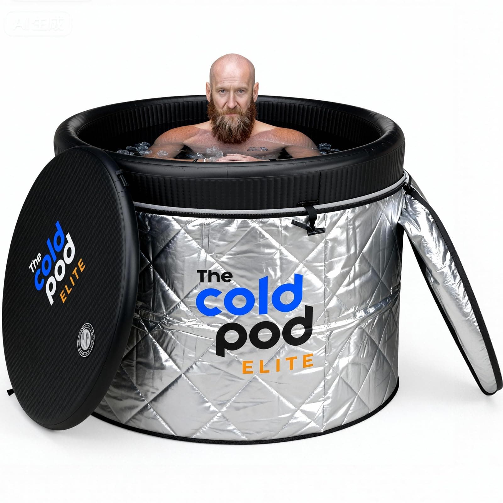 The Cold Pod Ice Bath Tub Elite Lite: 450L Cold Plunge Tub with Rigid Inflatable Lid for Athletes,Easy Install and Portable