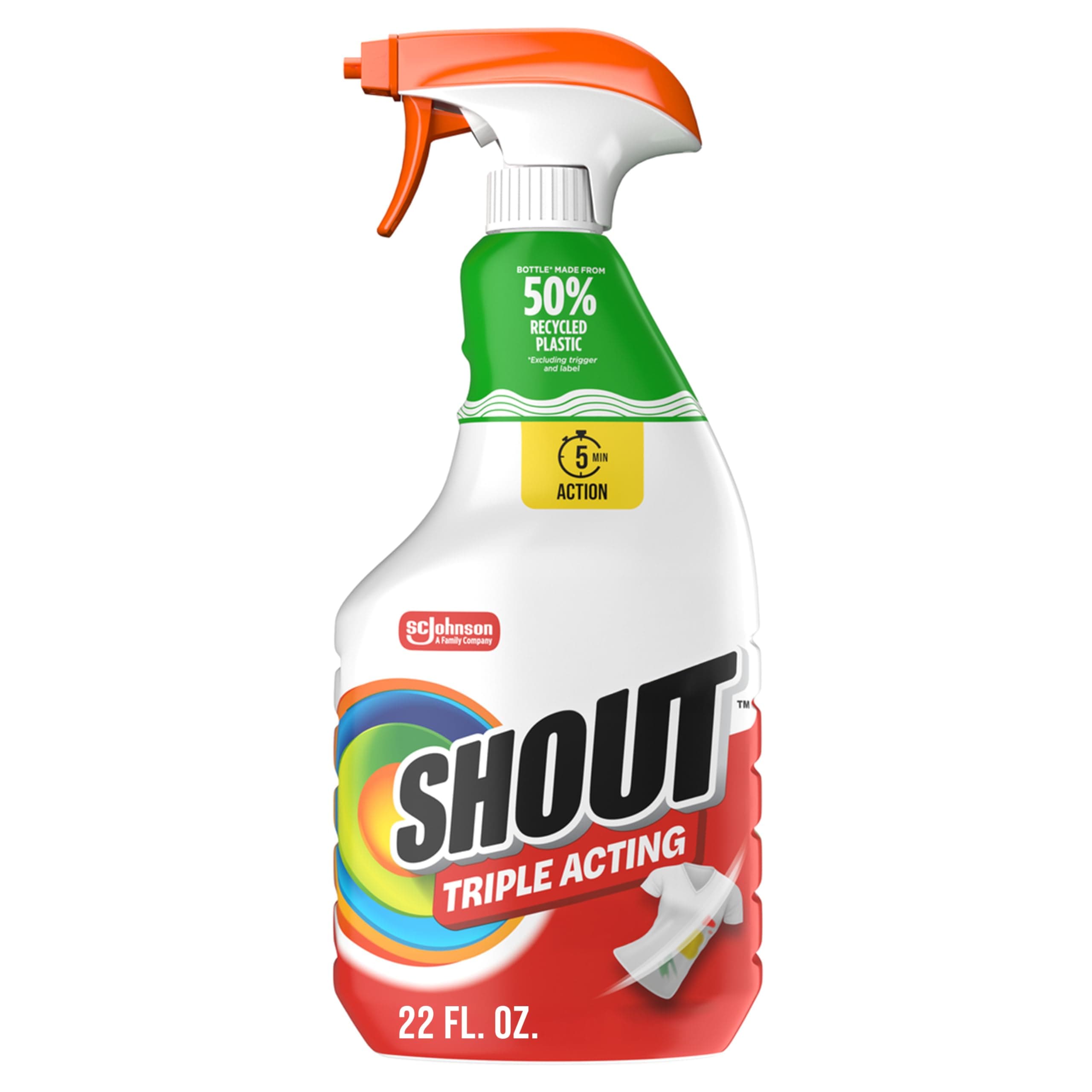 Shout Triple-Acting Stain Remover Spray, 22 Oz