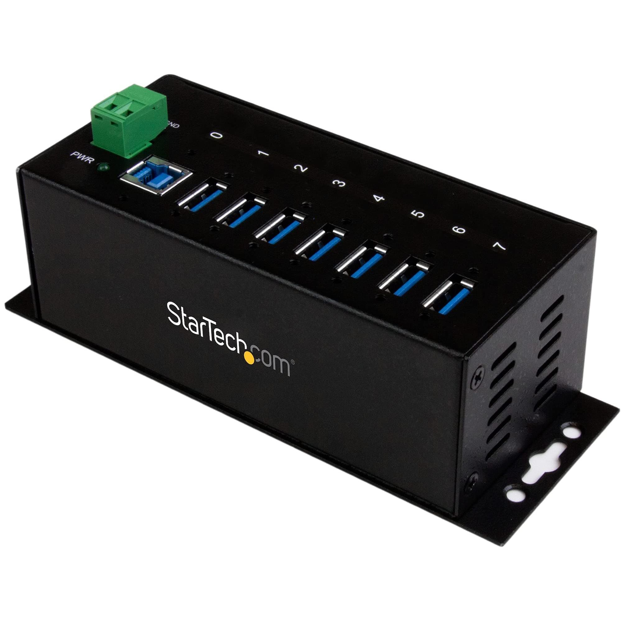 com 7-Port Industrial Grade USB 3.0 Hub with ESD & 350W Surge Protection - Rack mountable metal USB port expander splitter hub (ST7300USBME)