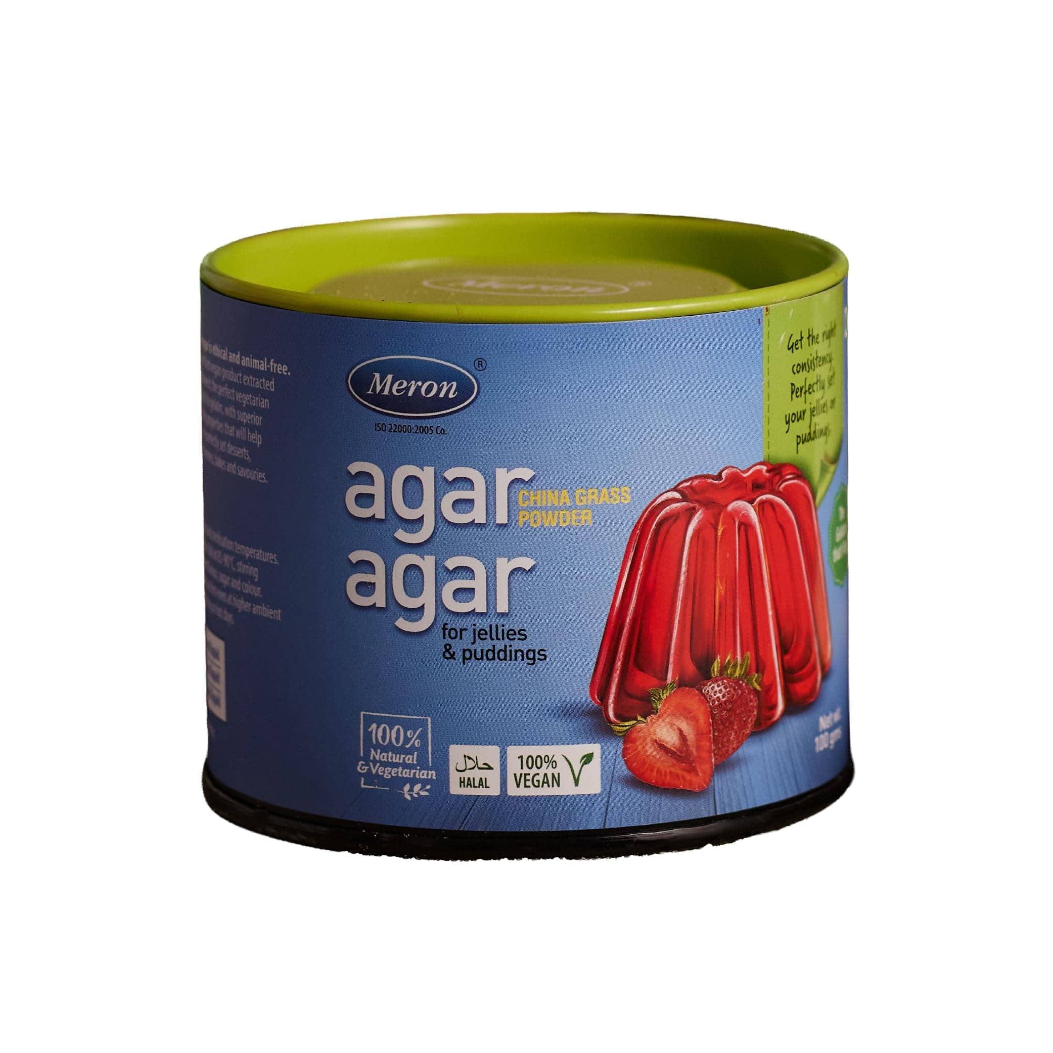 - Meron Agar Agar Powder 100 g | 100% Pure Plant-Based Gelatin | Veg Gelatin Substitute | High Gel Strength | Ideal for Jelly, Pudding, Cakes, Gummies, Molecular Gastronomy & Vegan Recipes
