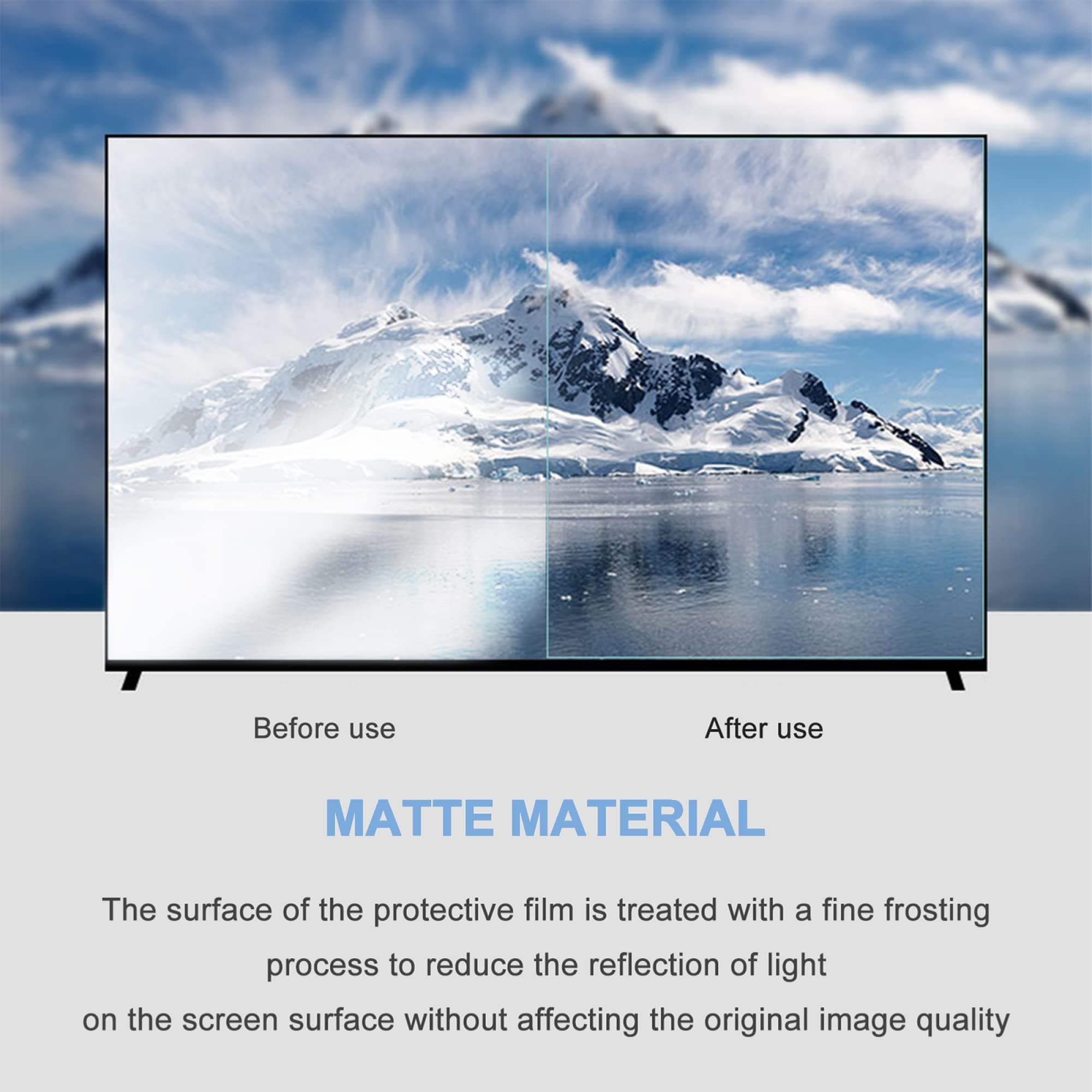 Anti Blue Light 50-75 Inch TV Screen Protector, Matte Surface Anti Glare Anti Scratch, Soften the Light Protect Eyes Relieve Fatigue Anti Sunlight Protective Filter Film / 75in1(55in1221x689mm