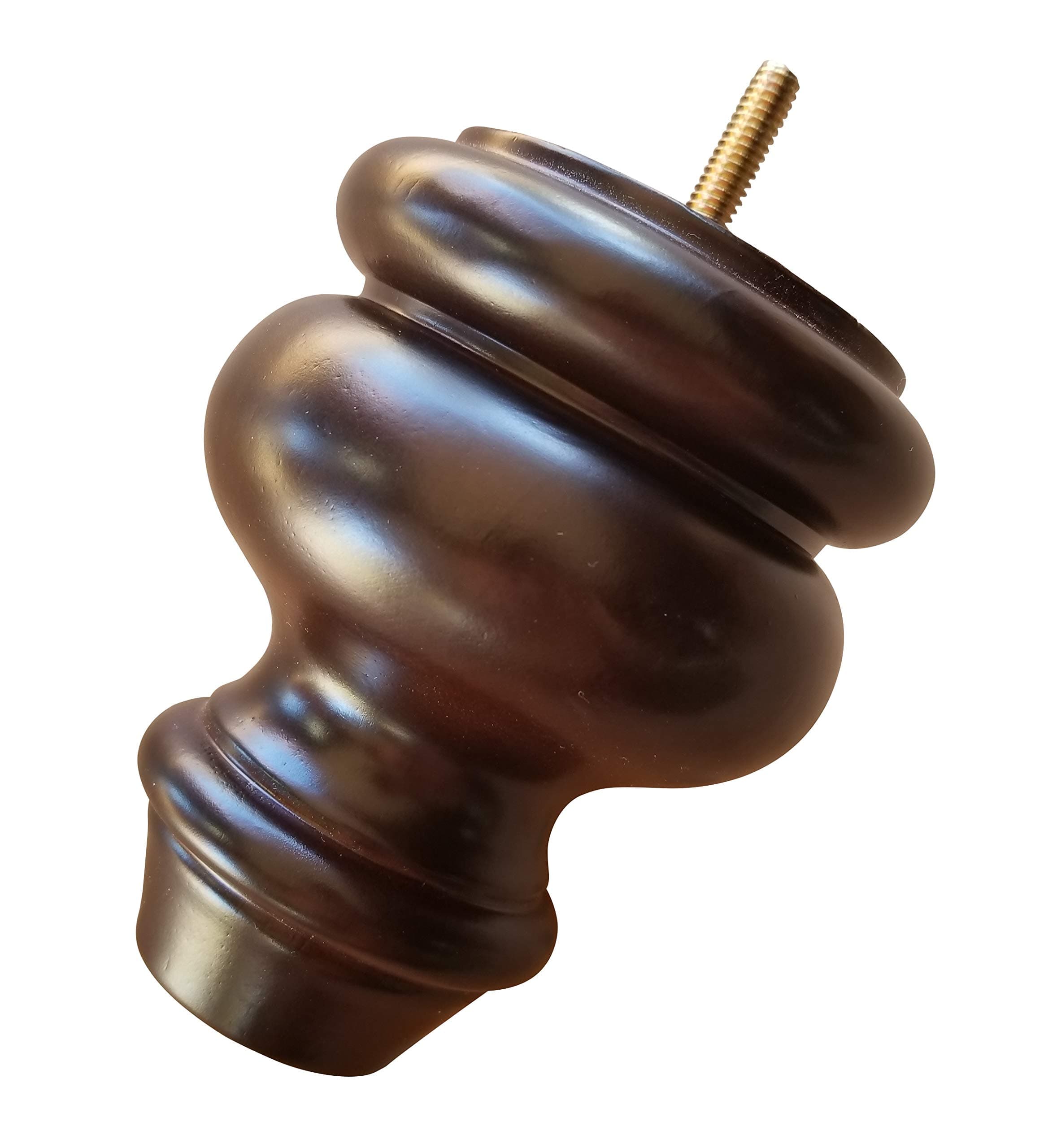 DESIGN 59 5 Inch Dark Brown Spindle Sofa Legs, Set of 4, Bun Feet