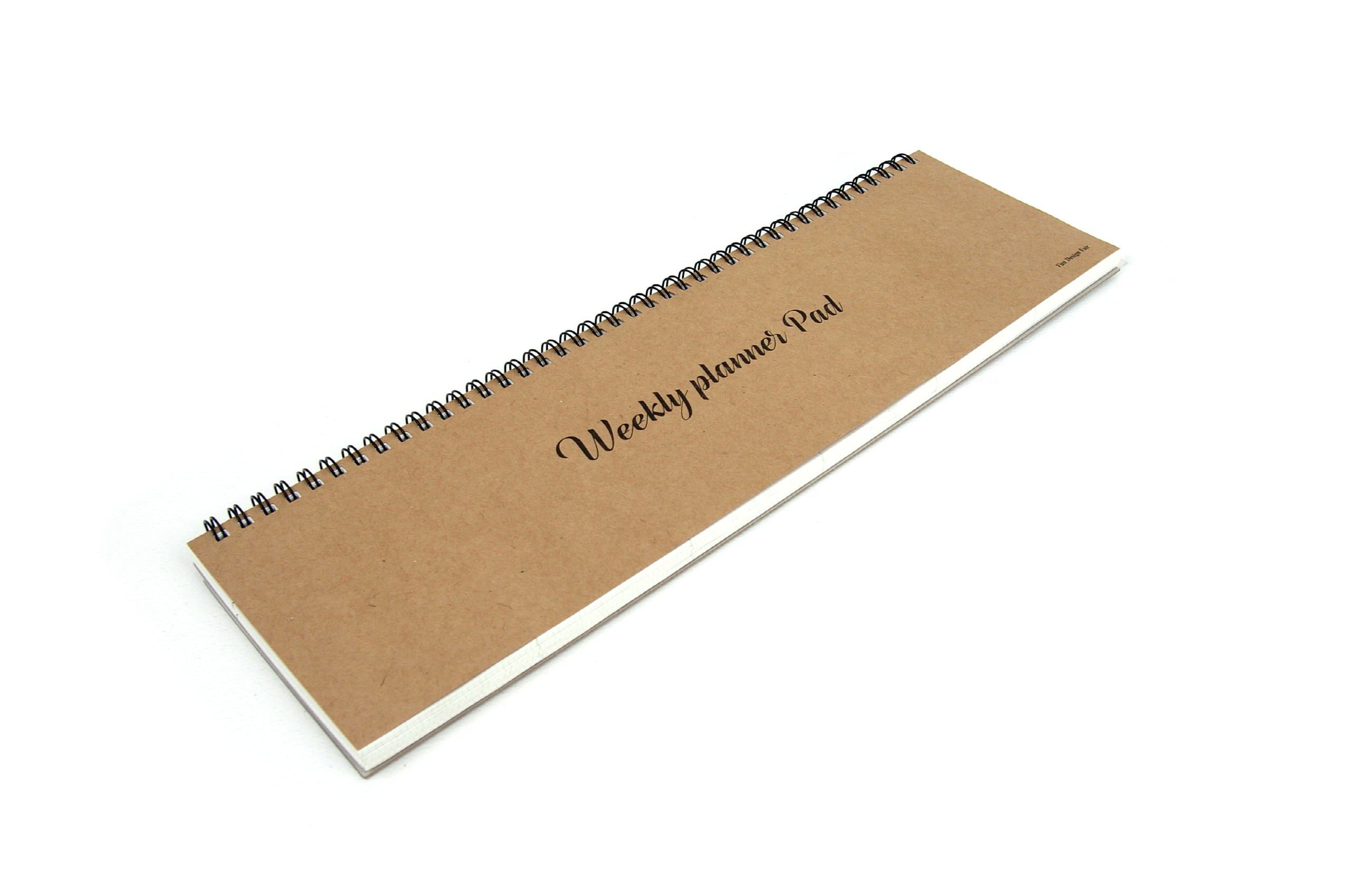 Weekly Planner - Wirebound Undated Weekly Planner, Weekly Daily Scheduler Keyboard Paper (Kraft)