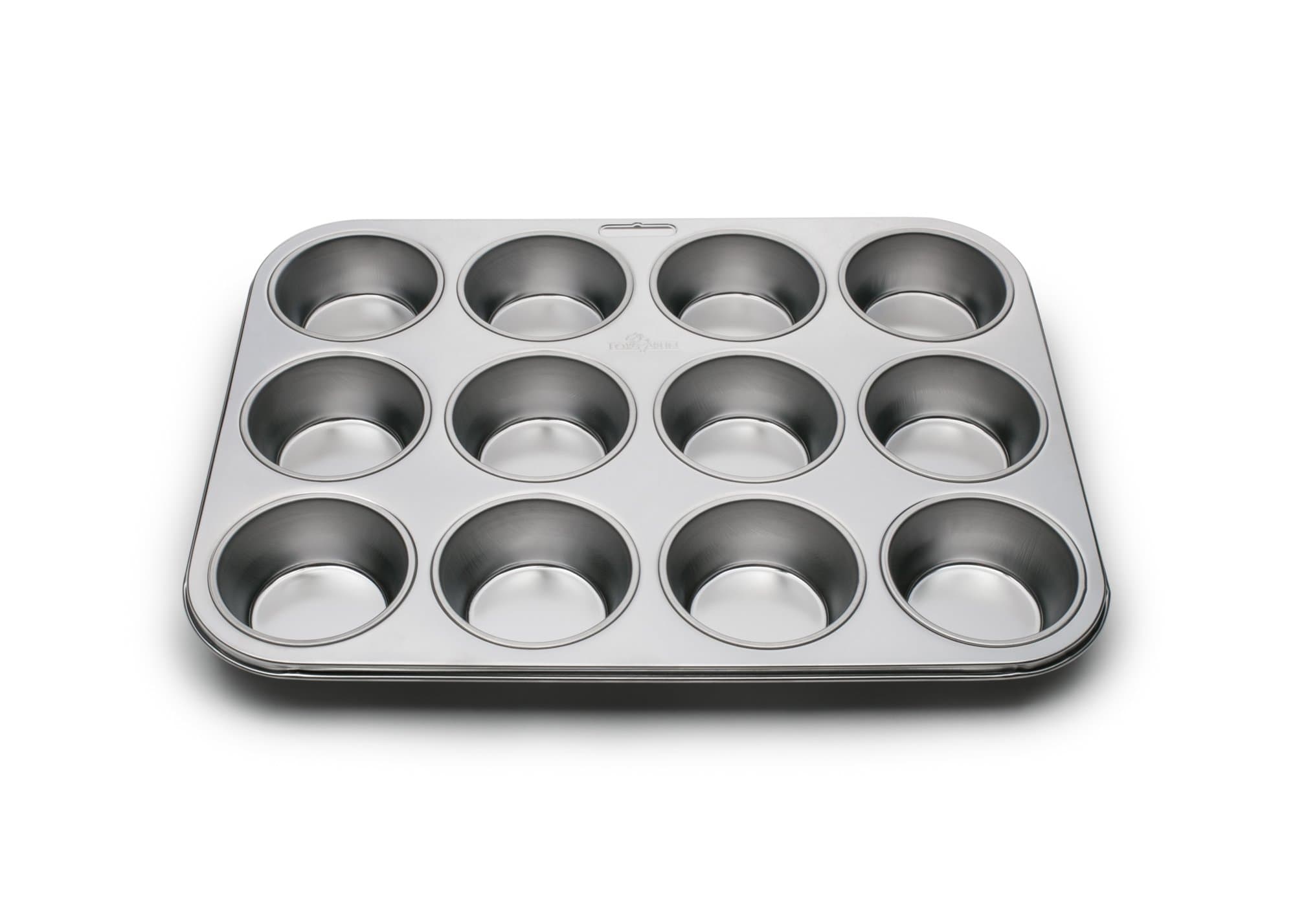 Muffin and Cupcake Pan, 12 Standard Cup, Stainless Steel