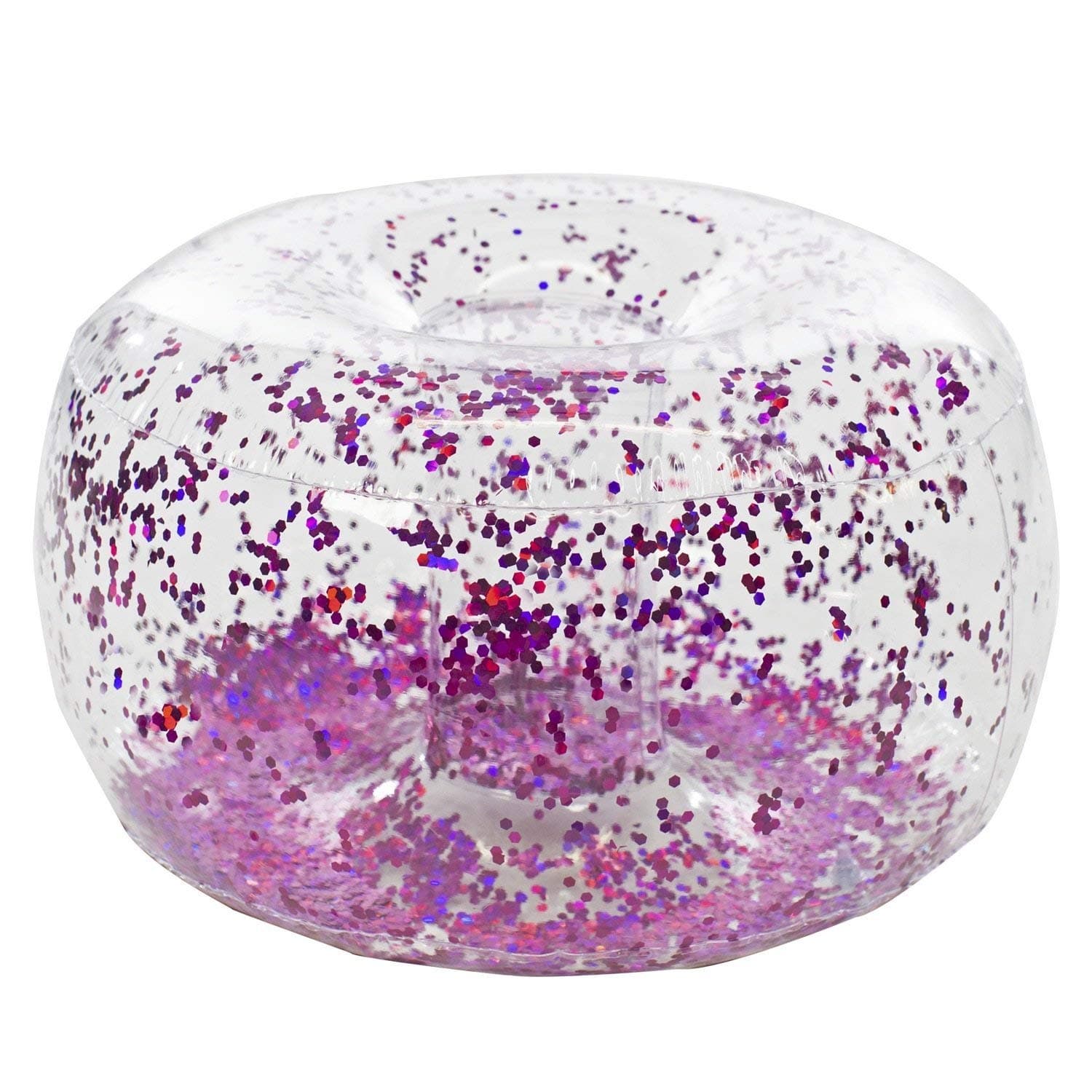 Inflatable Glitter Chair Ottoman (Pink)