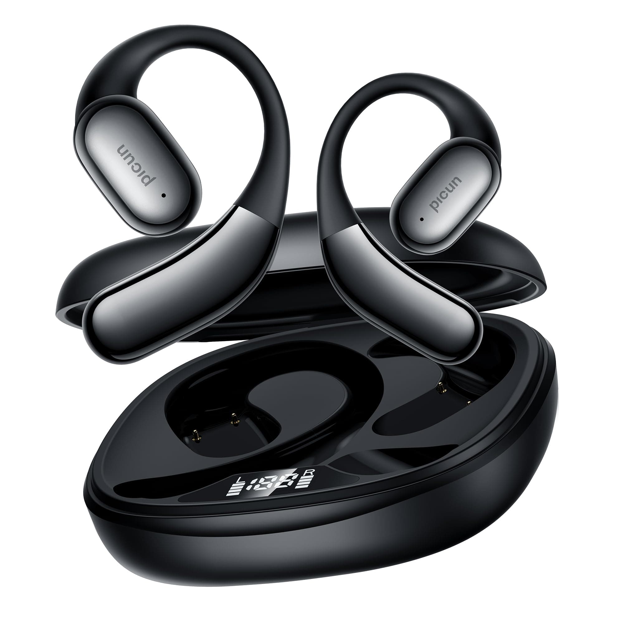 Open Ear Headphones Wireless Bluetooth 5.4, Wireless Earbuds with Earhooks, HiFi Stereo, IP54 Waterproof, Built-in Microphone, 30H Playtime, Fast Charging, Sports Earphones for iPhone & Android