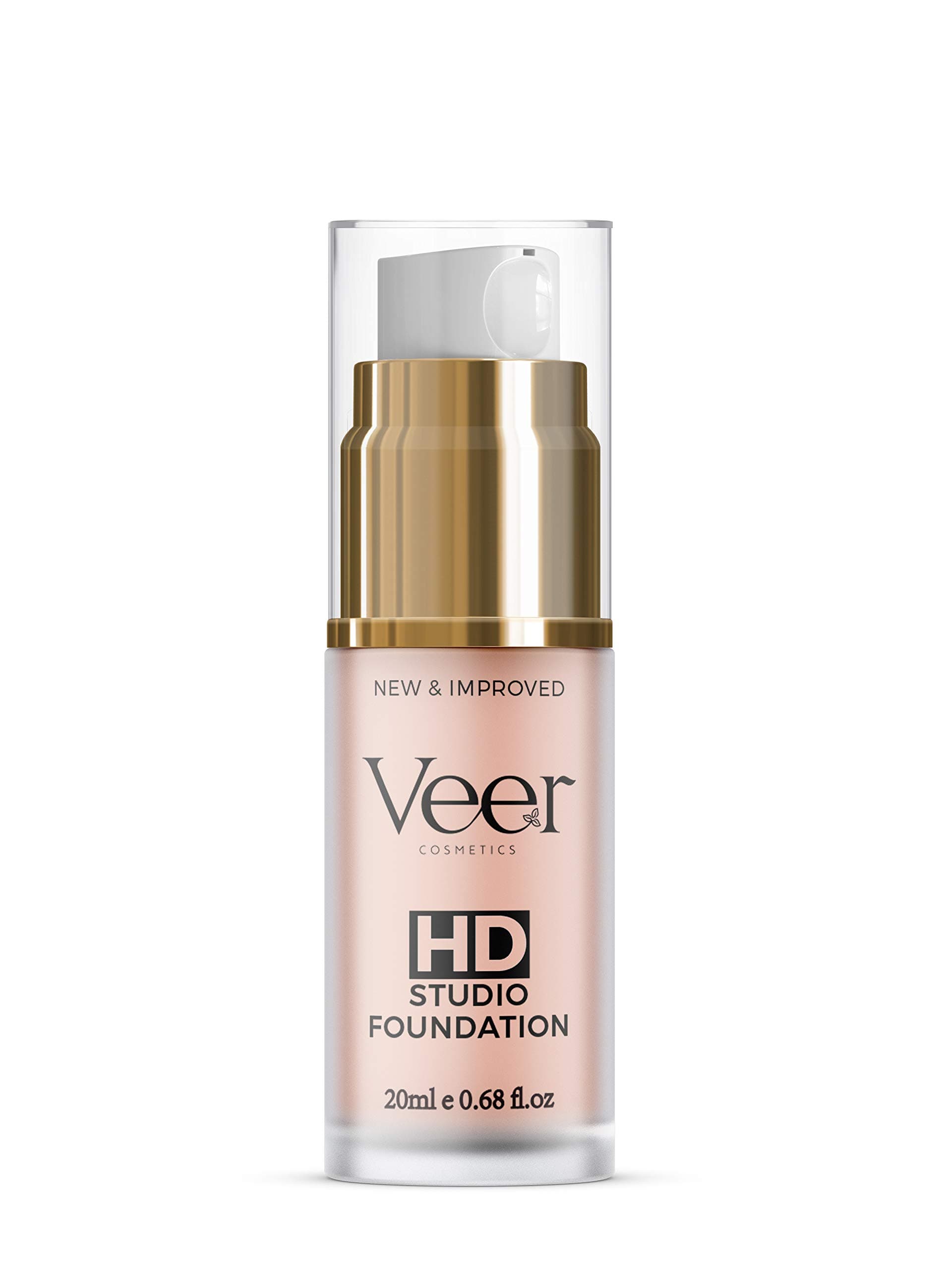 Veer HD Studio Full Coverage Foundation | Natural Wear Liquid | Professional Anti-Aging Cosmetics for All Skin Types | Long Lasting Poreless and Scar-free Finish (Natural)