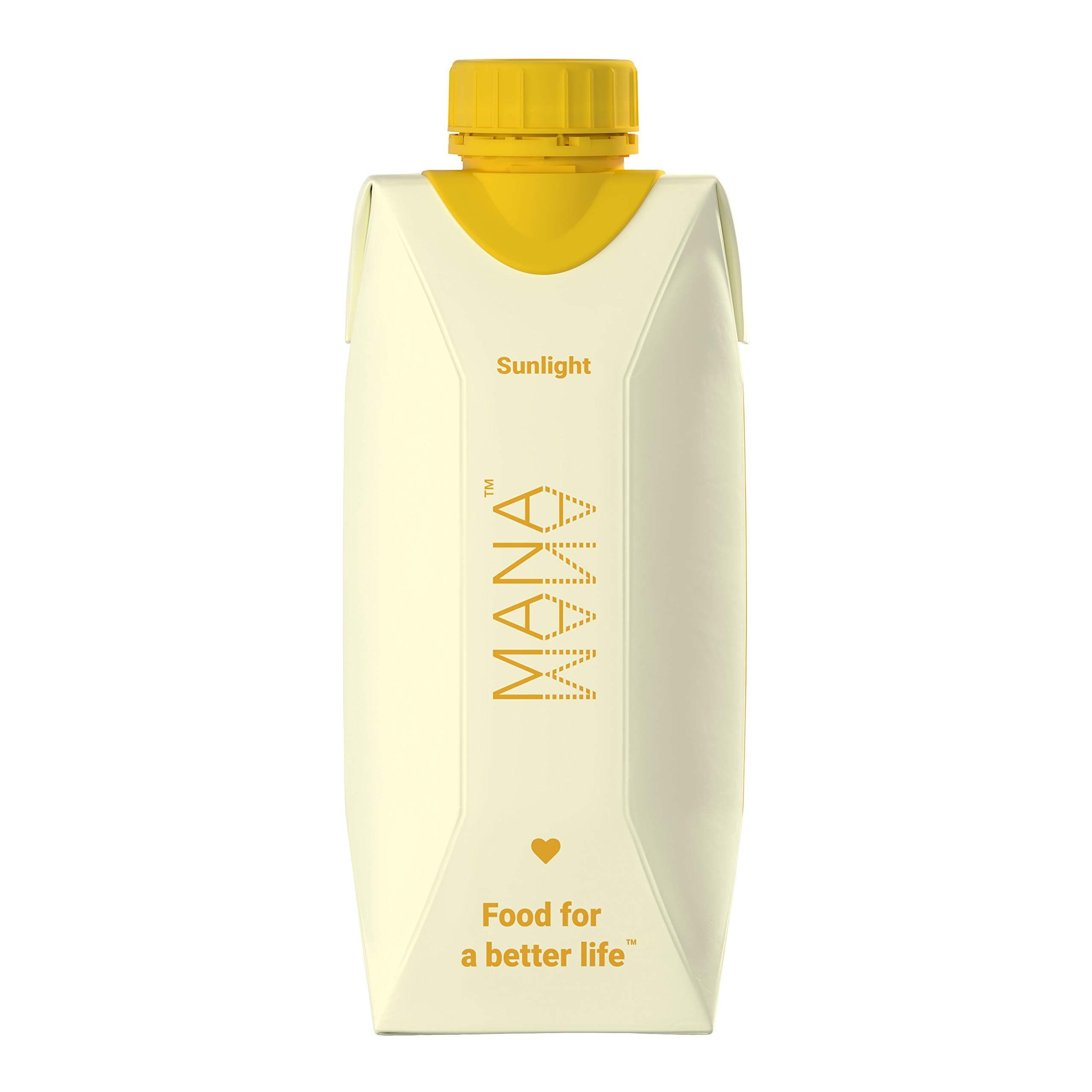 MANA Drink | Sunlight Meal Replacement - 12 Pack x 400 kcal in 330ml Bottled Drink - No GMO Vegan Snacks for Breakfast On The Go - Lactose Free Nutritionally Complete Ready to Drink Food