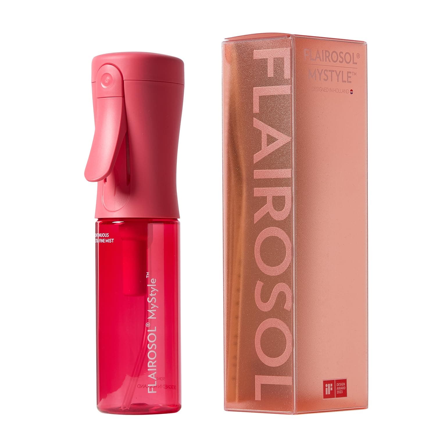 FLAIROSOL MyStyle, Spray Bottle for Hair - Small Travel Spray Bottle, Ultra Fine Continuous Water Mist for Face, Hairstyling, Salon, Cleaning, Beauty, Toners, Hydration & Makeup, 3.04oz / 90ml, Pink