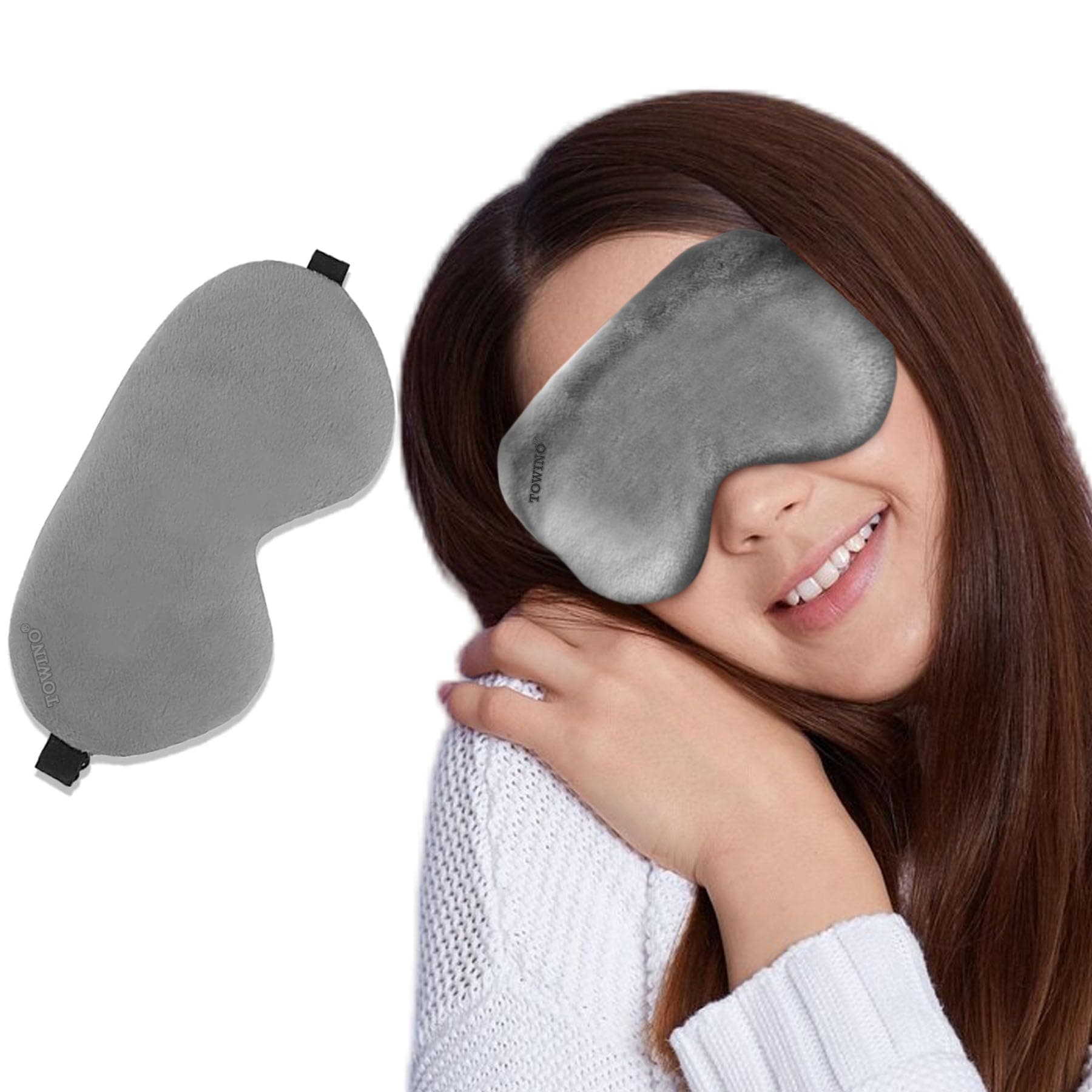 Eye Mask For Sleeping With Adjustable Strap Super Soft Sleeping Mask Blind Fold For Comfortable Sleep Travelling Fabric Sleep Mask Pad For Women And Men Blind Folds For Sleeping (Grey)