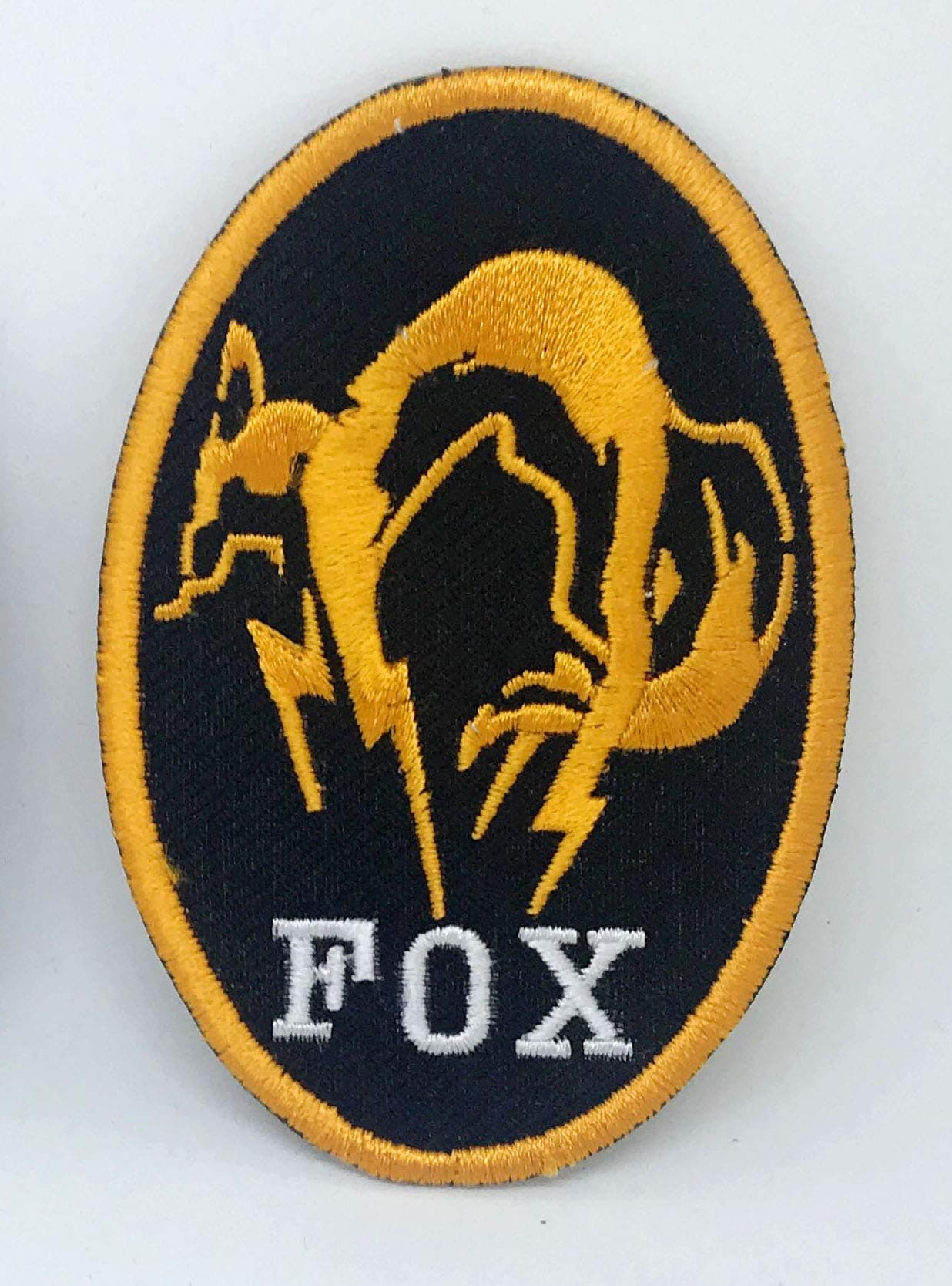 GK Metal Gear Solid Kojima Foxhound Fox Hound Iron-On, Sew-On Embroidered Patch - Yellow Border
