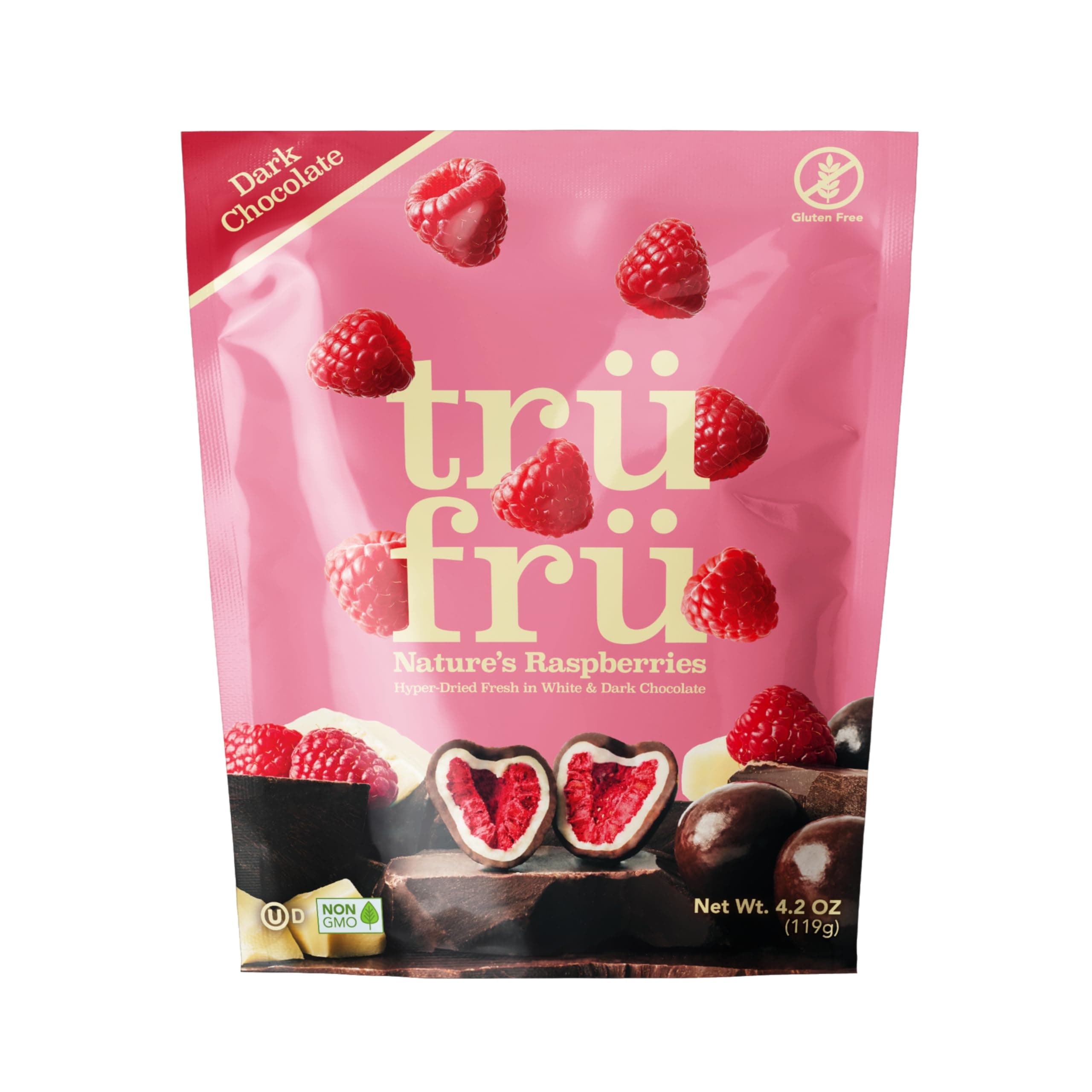 Natures Raspberries Hyper-Dried Fresh in Dark Chocolate, 4.2 ounce