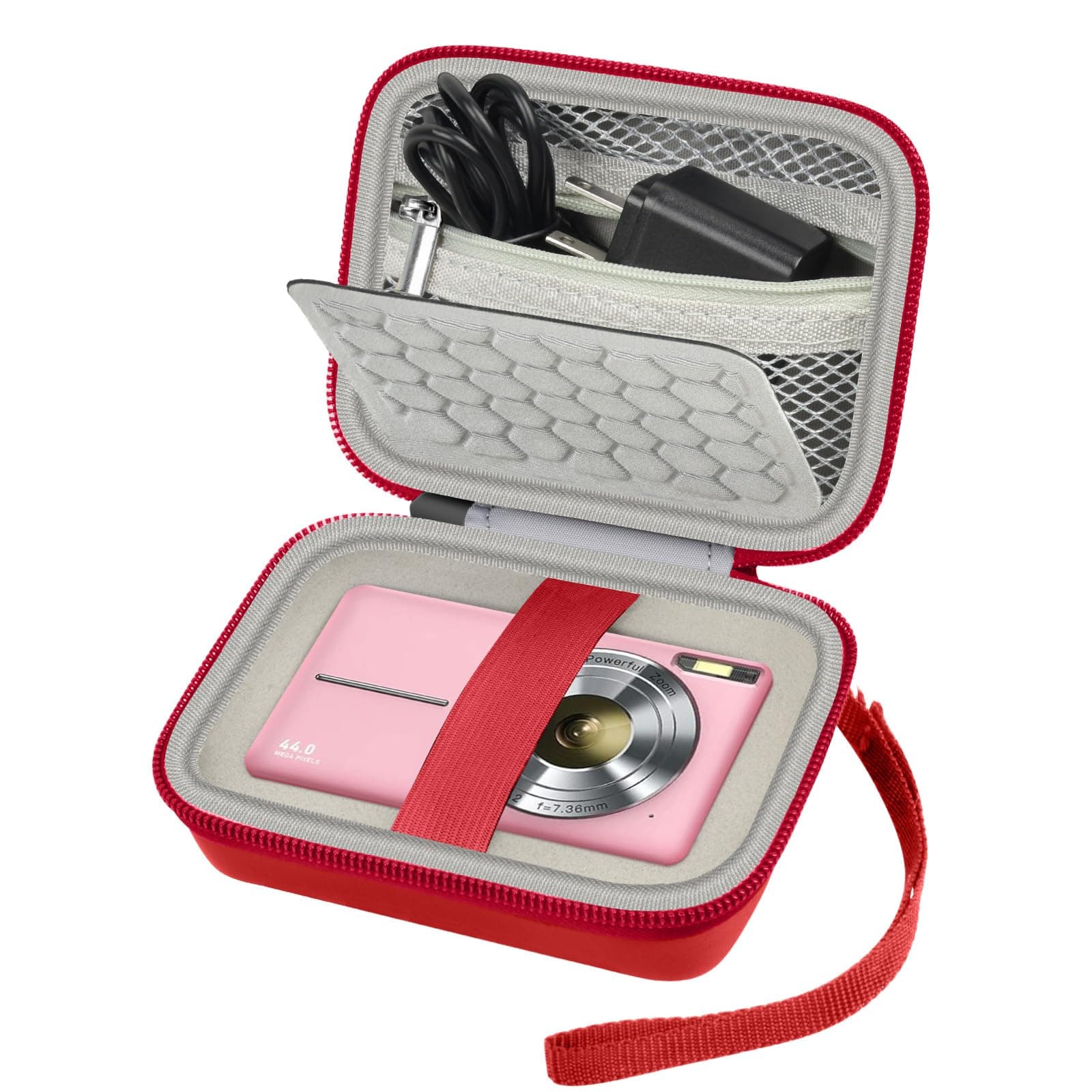 Carrying & Protective Case for Digital Camera, for CAMKORY/for Kodak Pixpro FZ45 FZ55/for Canon PowerShot ELPH 180/190 / for Sony DSCW800 DSCW830 Cameras for Travel - Red