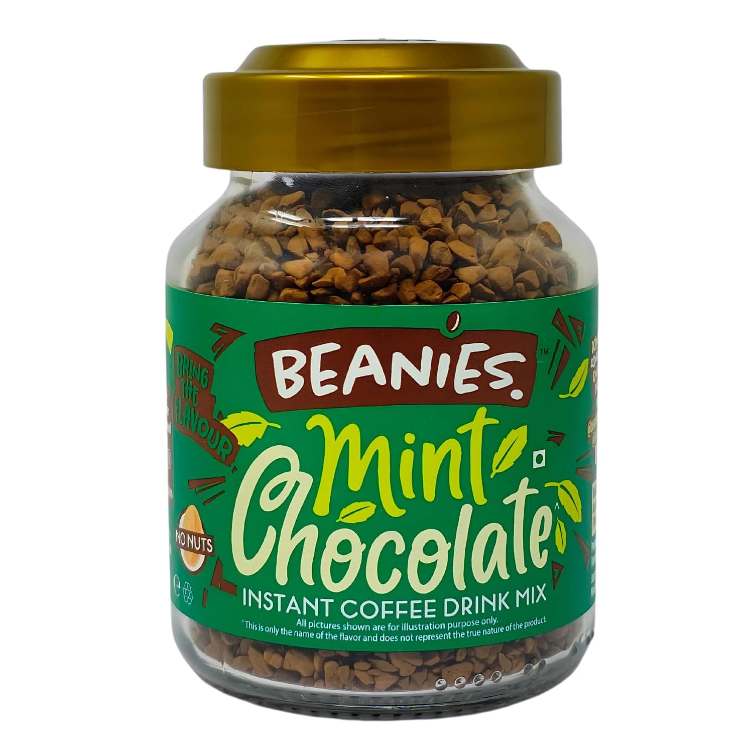 Beanies Mint Chocolate Flavoured Instant Coffee | 50g | Freeze Dried Coffee with Cool Mint & Rich Chocolate
