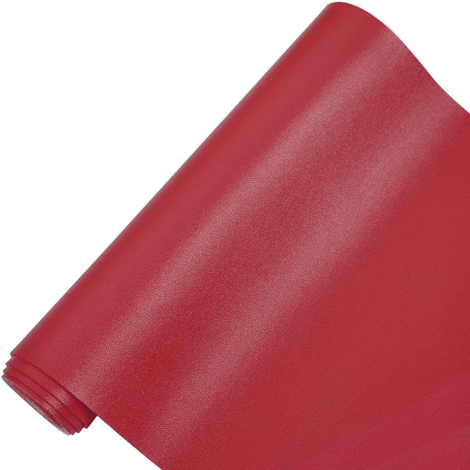 RAMYA Smooth Solid Color Faux Leather Sheets (7.8 "X53") PU Leather is Very Suitable for Making DIY Earrings, Making Crafts, Bows, Sewing (Maroon Red)