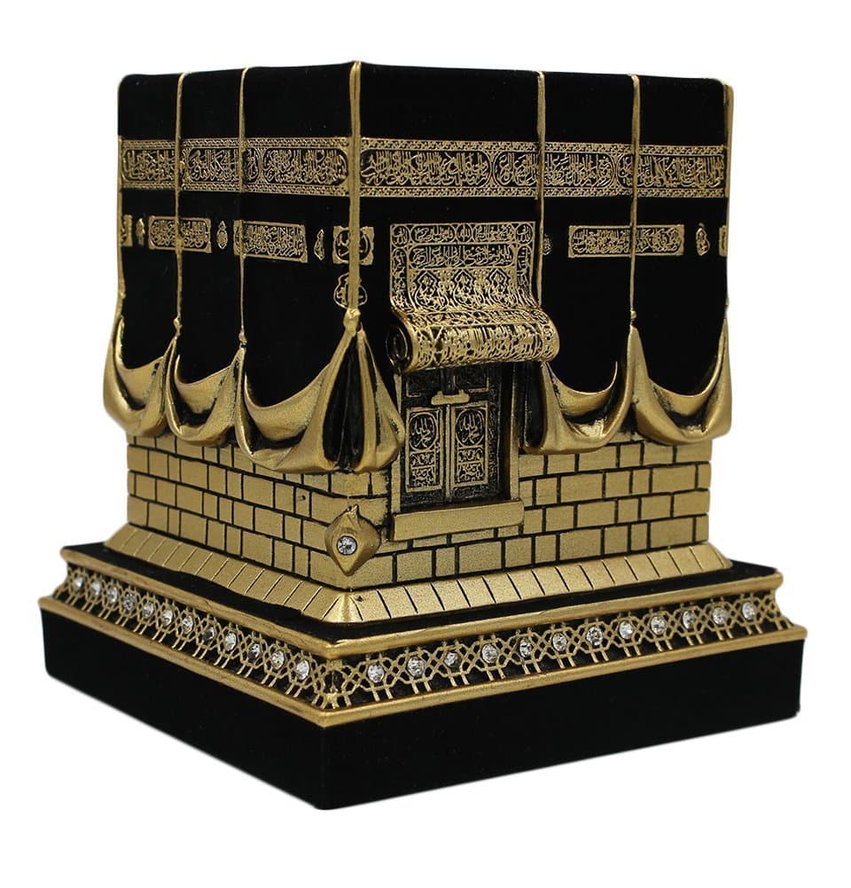 Gunes Home Table Decor Kaba Replica Model Showpiece Bookend Eid Gift (Small, Gold)
