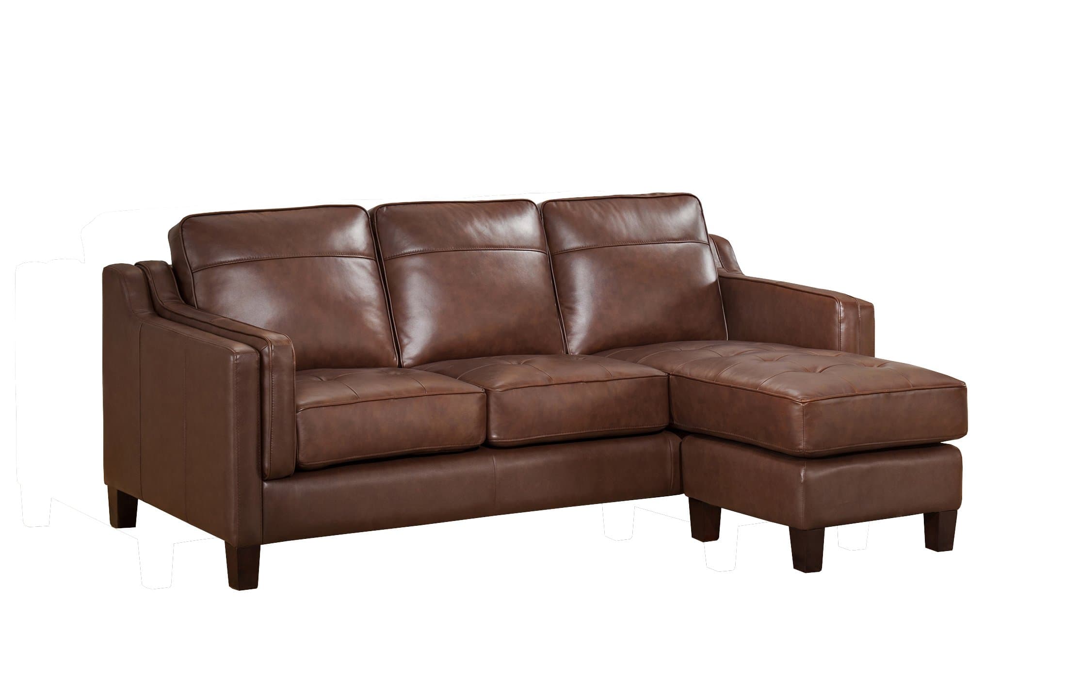 Hydeline "Acorn" Reversible Leather Sofa Chaise, Brown