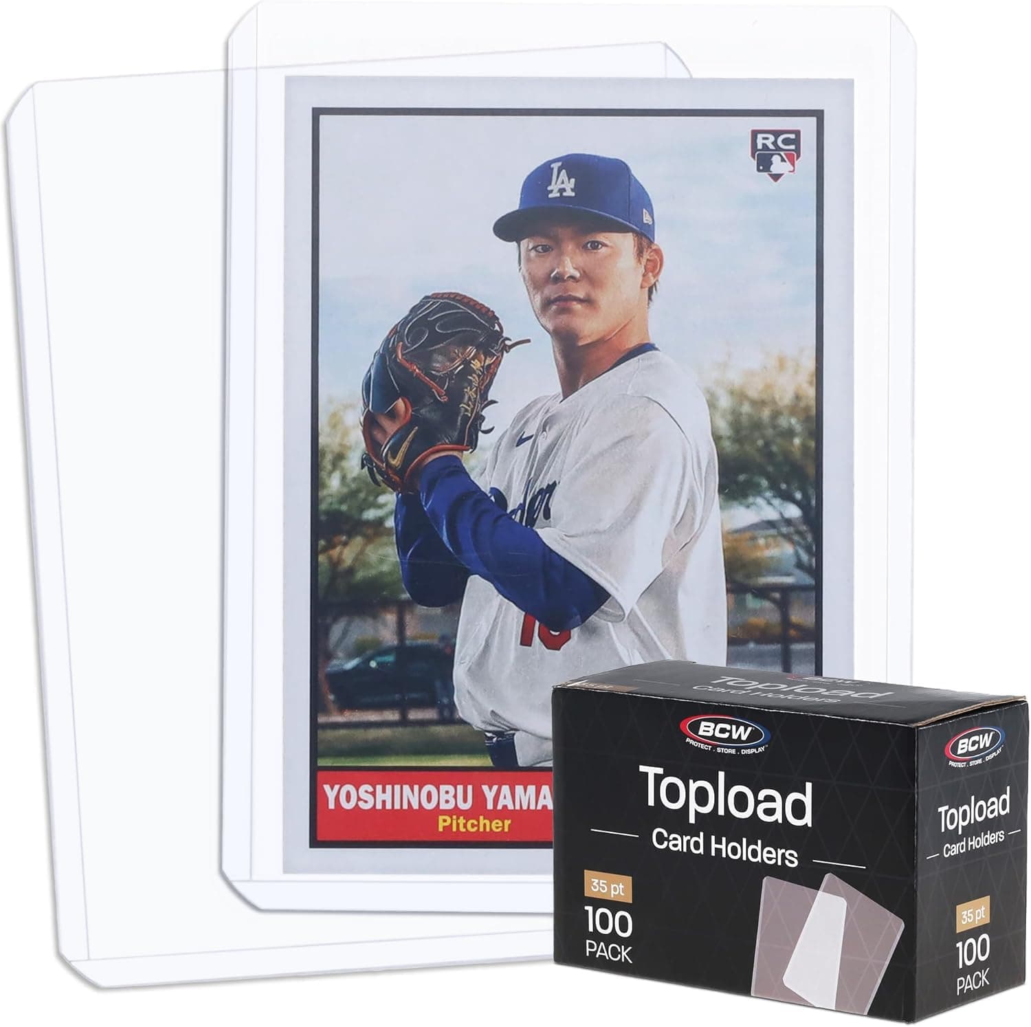 BCW 3x4 Standard Topload Card Holders | 100 Pack | Top Loaders for Cards | Rigid Card Protector | Fits Standard Size Cards Up to 20pt