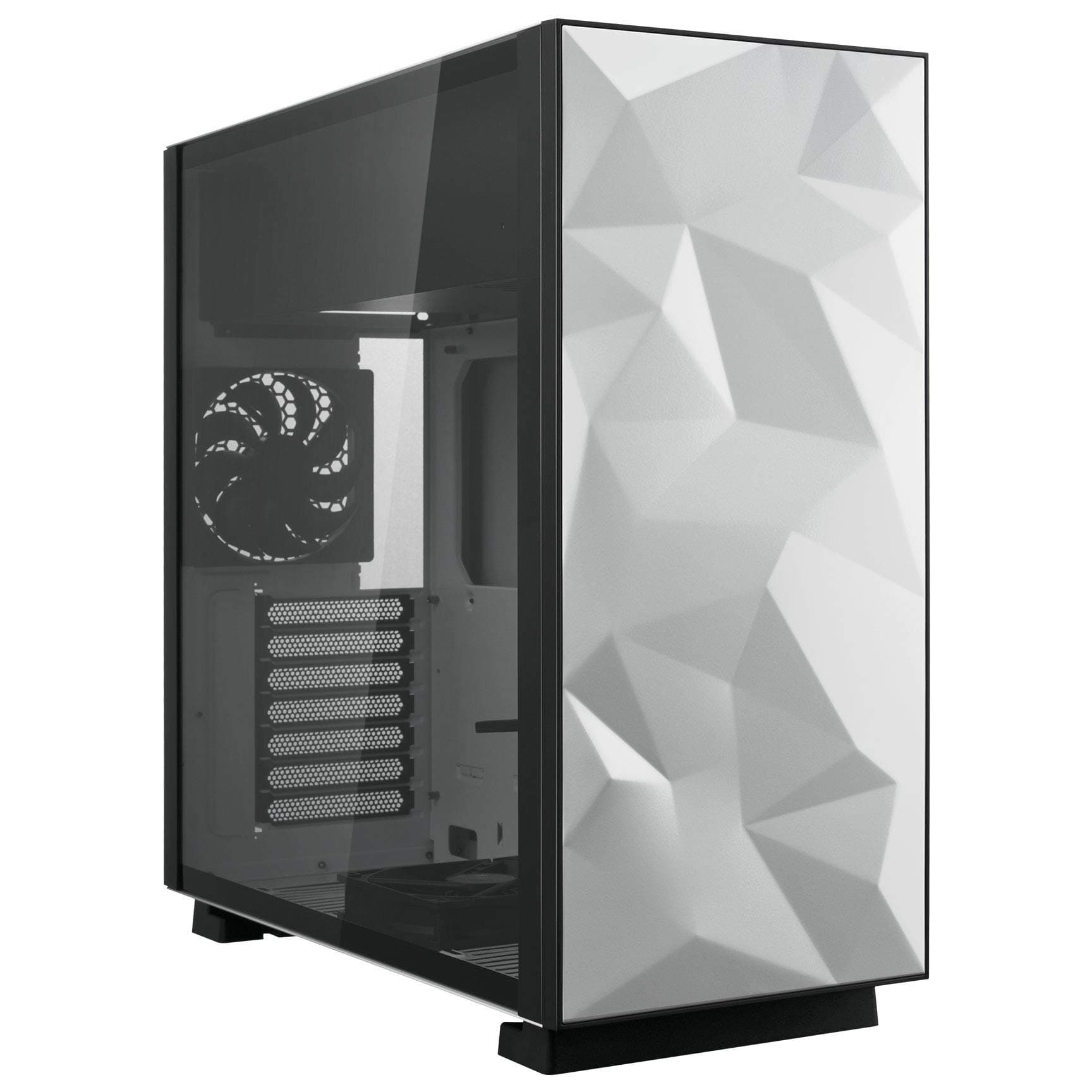 Rosewill ATX Mid Tower Gaming Computer Case with Tempered Glass and Fans, Up to 240mm AIO and 440mm VGA Support, EATX Support, Top Mount PSU & HDD/SSD, White - Prism S-LITE