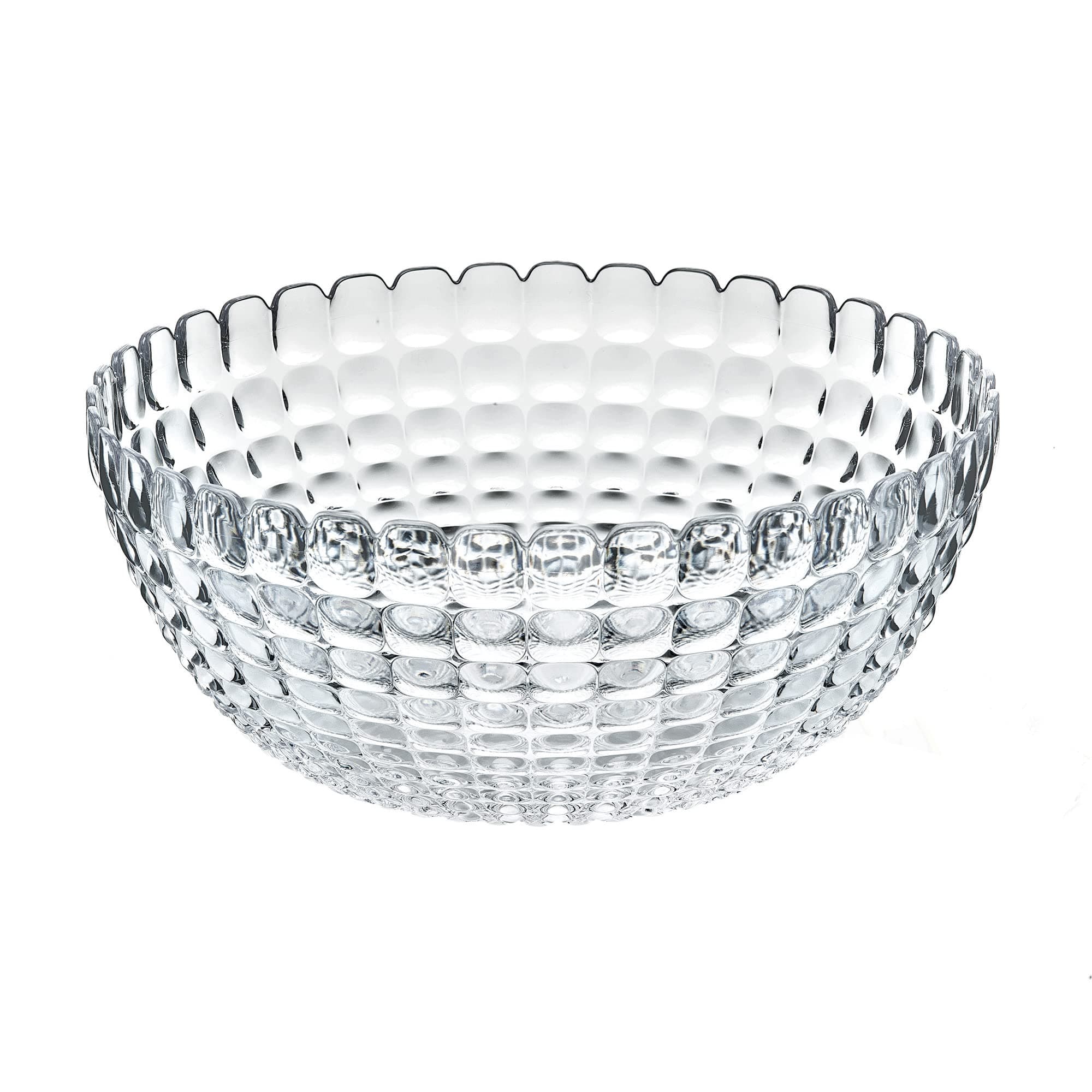 Tiffany 11.8" Extra Large Bowl - Clear - Beaded Modern Design, Chip Resistant & Unbreakable, Reusable, BPA-Free, Ingredients, Nuts, Fruits - Mixing Bowl for Storage, Home & Kitchen