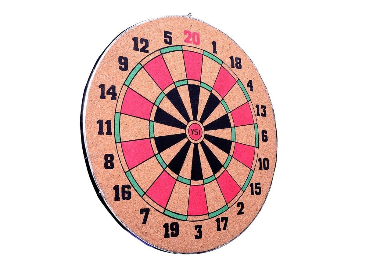 YSI 12-inch Dart Board with 3 Darts Set, Multi Color